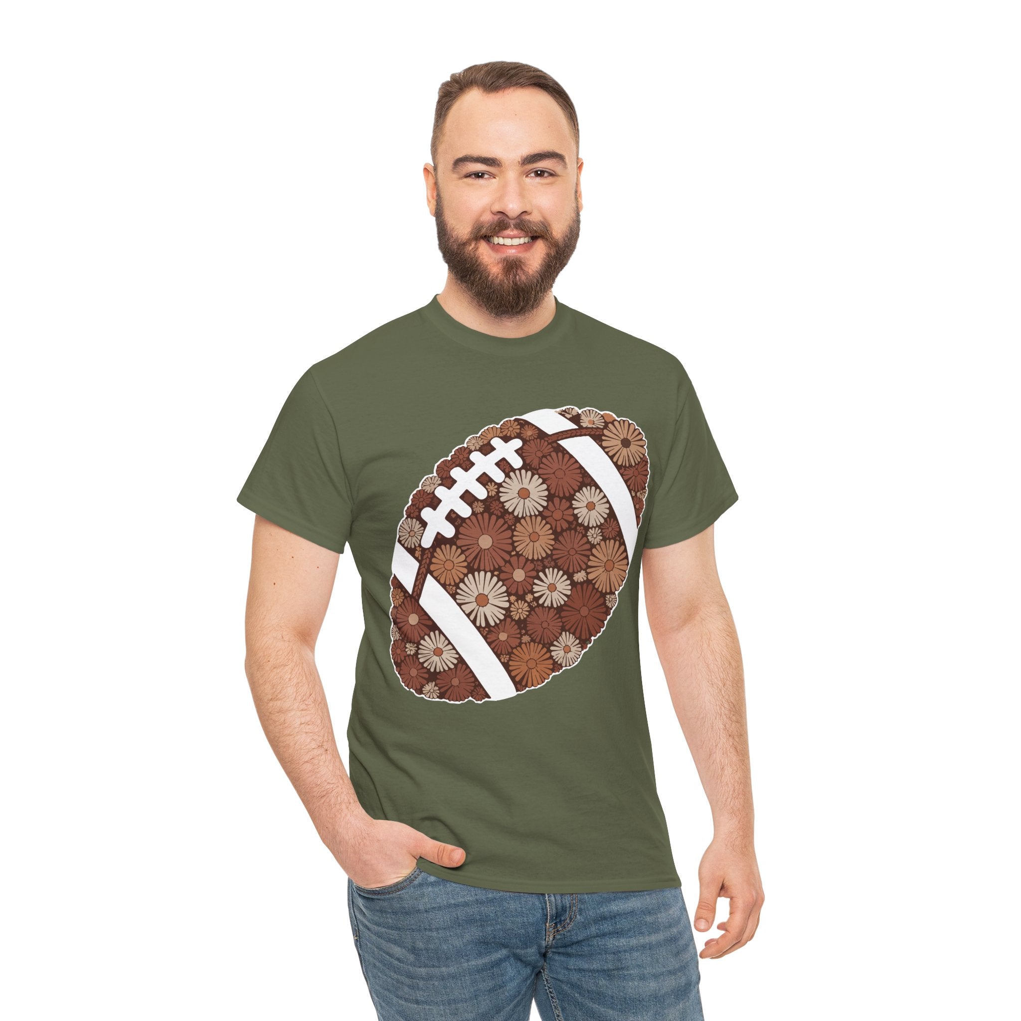 Game Day Touch Down Football Tee — Helmets, Flags & Cheer Icons Unisex Cotton Tee