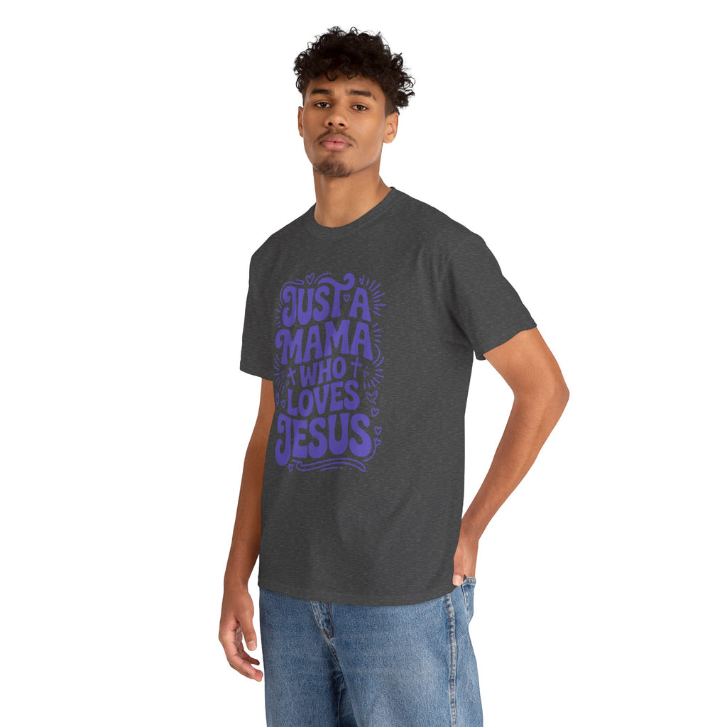 Mama Who Loves Jesus T-Shirt — Bright Green Bubbly Faith Unisex Cotton Tee