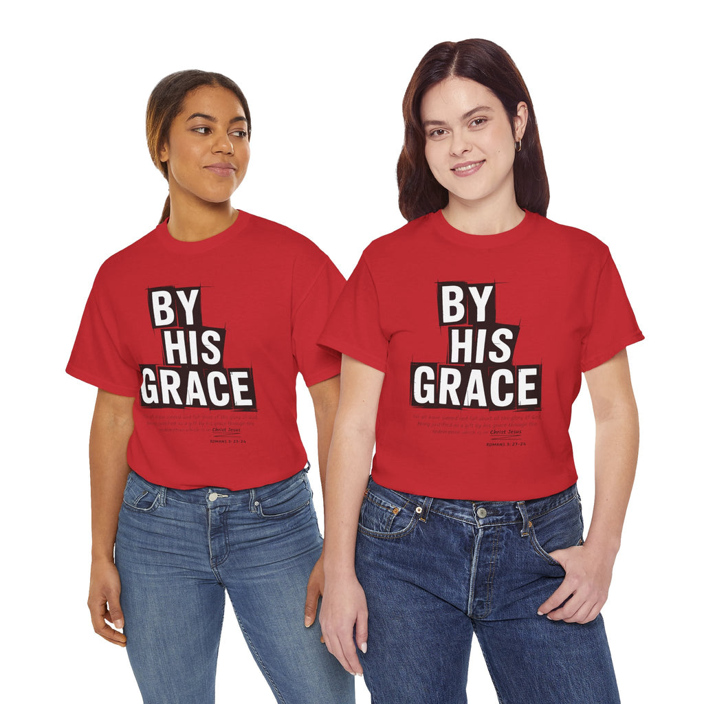 By His Grace tee — Minimalist Faith Christian Unisex Cotton T-Shirt