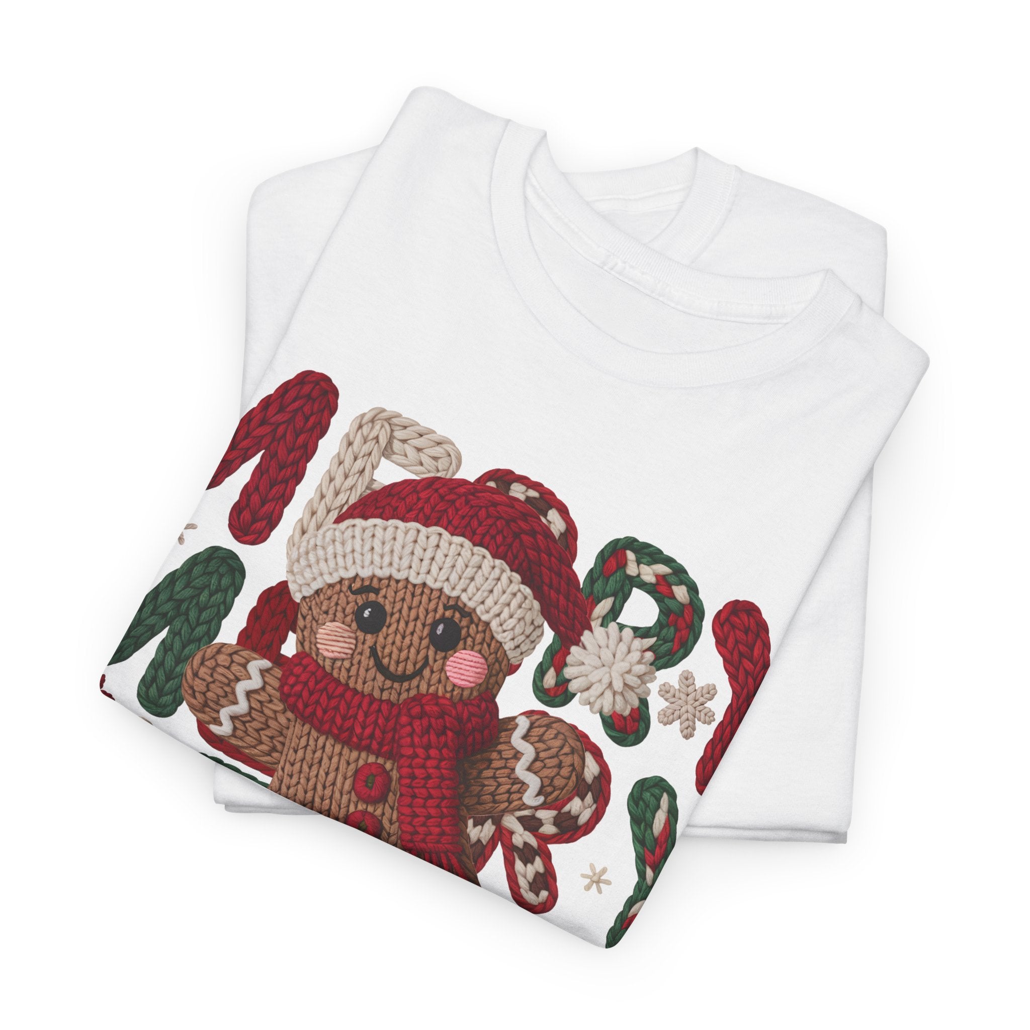 Merry Merry Merry Christmas Gingerbread Unisex Cotton Tee