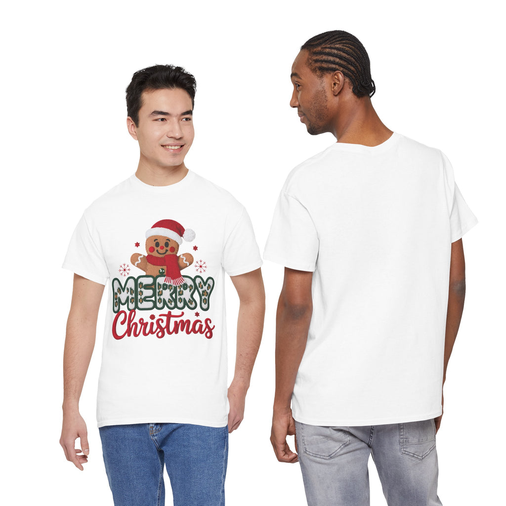 Gingerbread Santa 'Merry Christmas' Unisex Cotton Tee T-Shirt