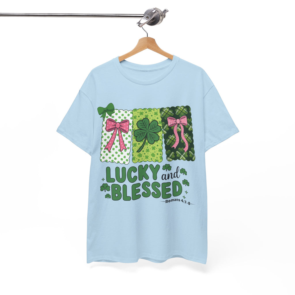 Lucky and Blessed Clover Unisex Cotton Tee