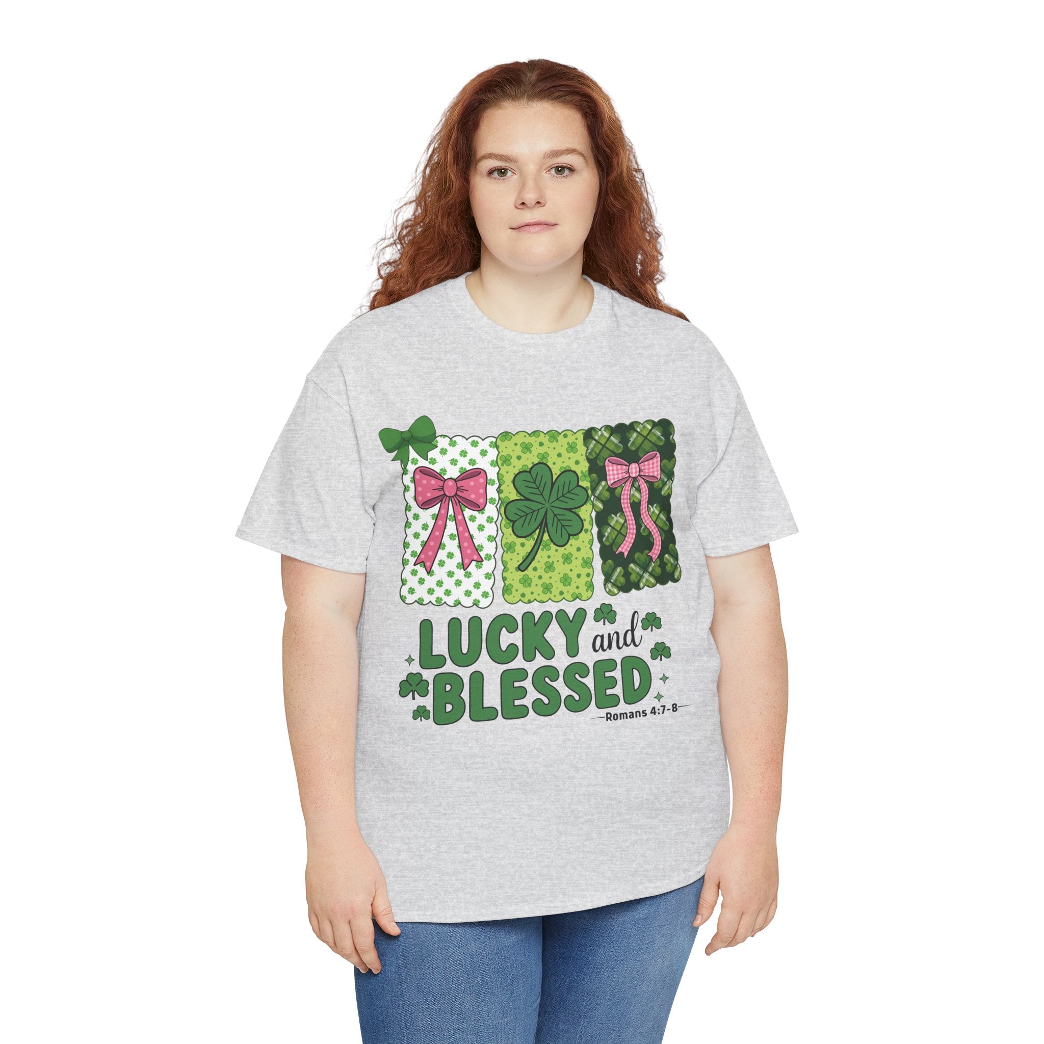 Lucky and Blessed Clover Unisex Cotton Tee