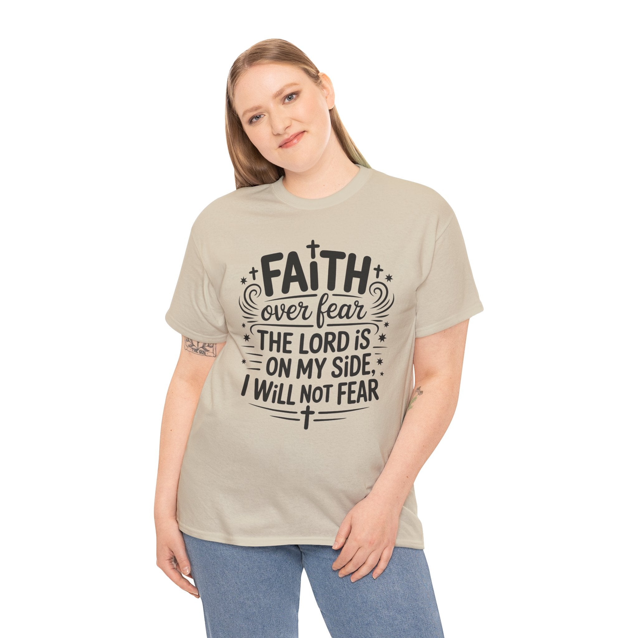 Faith Over Fear T-Shirt — "The Lord Is On My Side, I Will Not Fear" Christian Unisex Cotton Tee