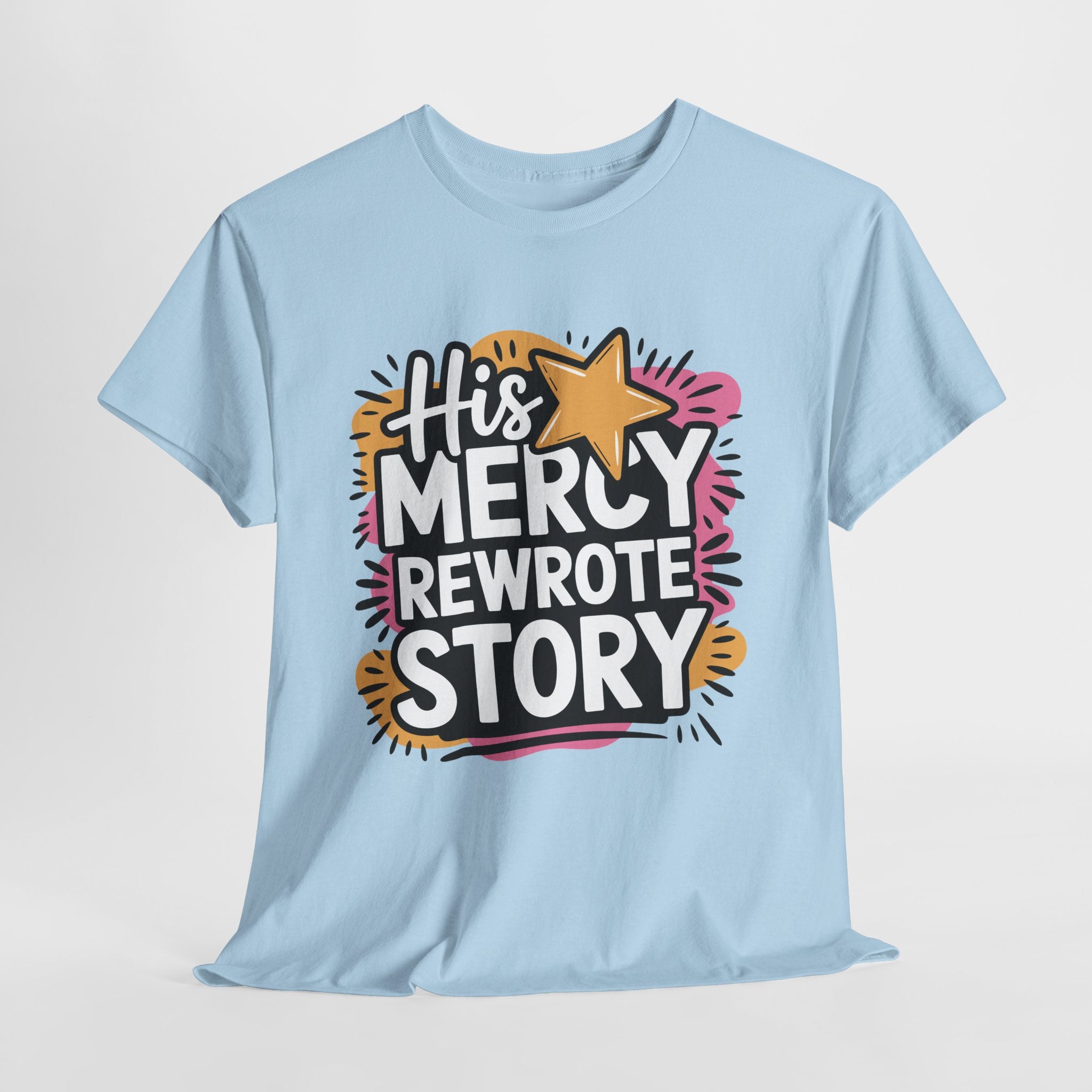 His Mercy Rewrote My Story Tee — Retro Christian Graphic T-Shirt