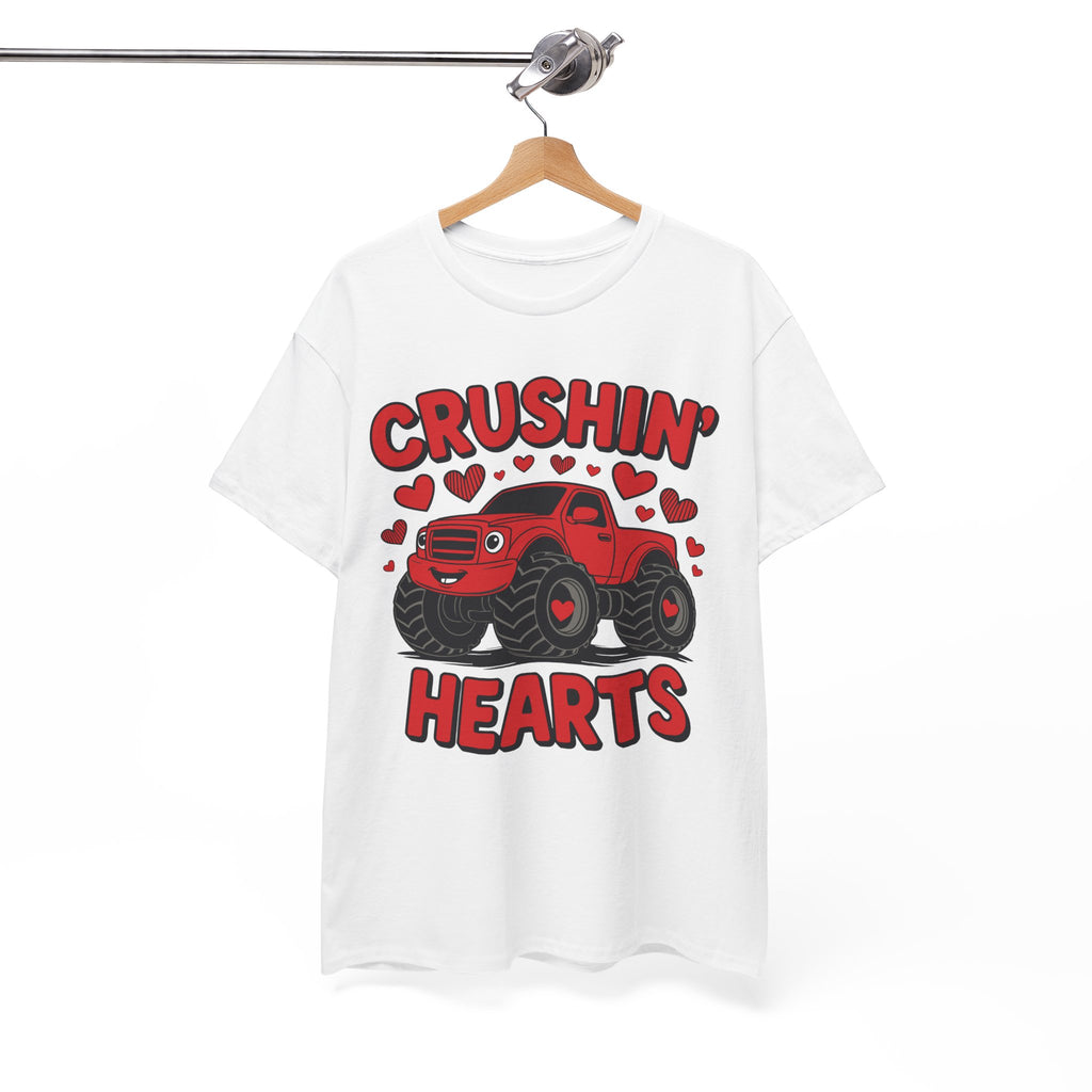 Crushin’ Hearts Valentine Monster Truck Unisex Cotton Tee