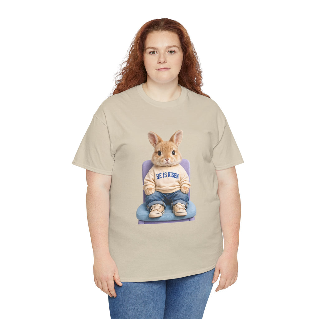 Easter 'He Is Risen' Bunny Unisex Cotton Tee