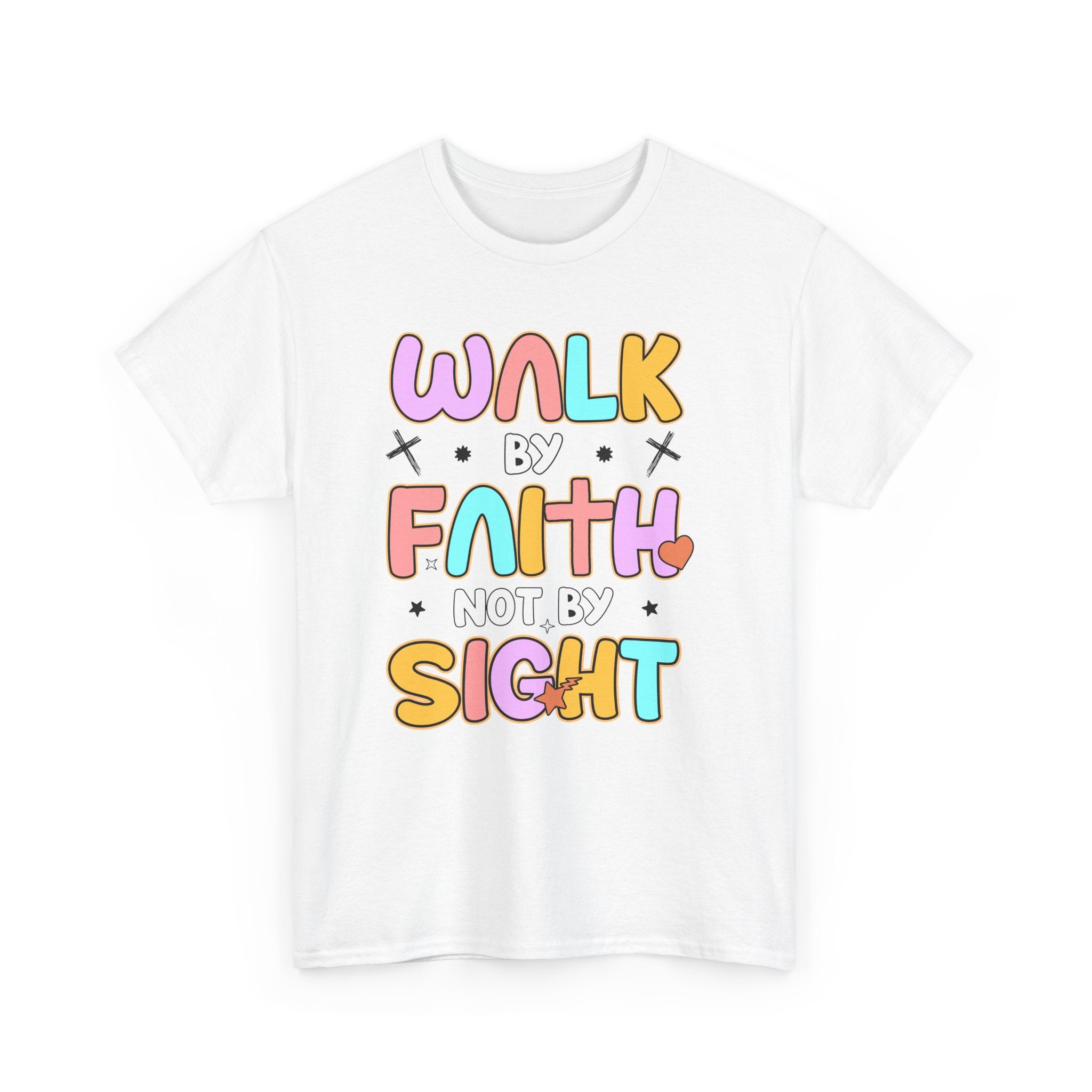 Walk by Faith Not by Sight T-Shirt — Pastel Christian Faith Unisex Cotton Tee