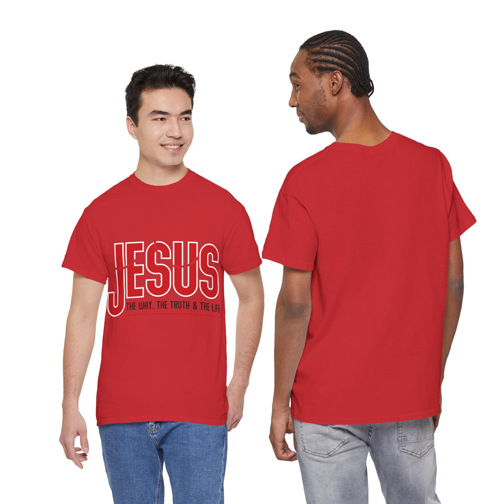 Jesus The Way The Truth & The Life T-Shirt — Bold Red Christian Unisex Cotton Tee