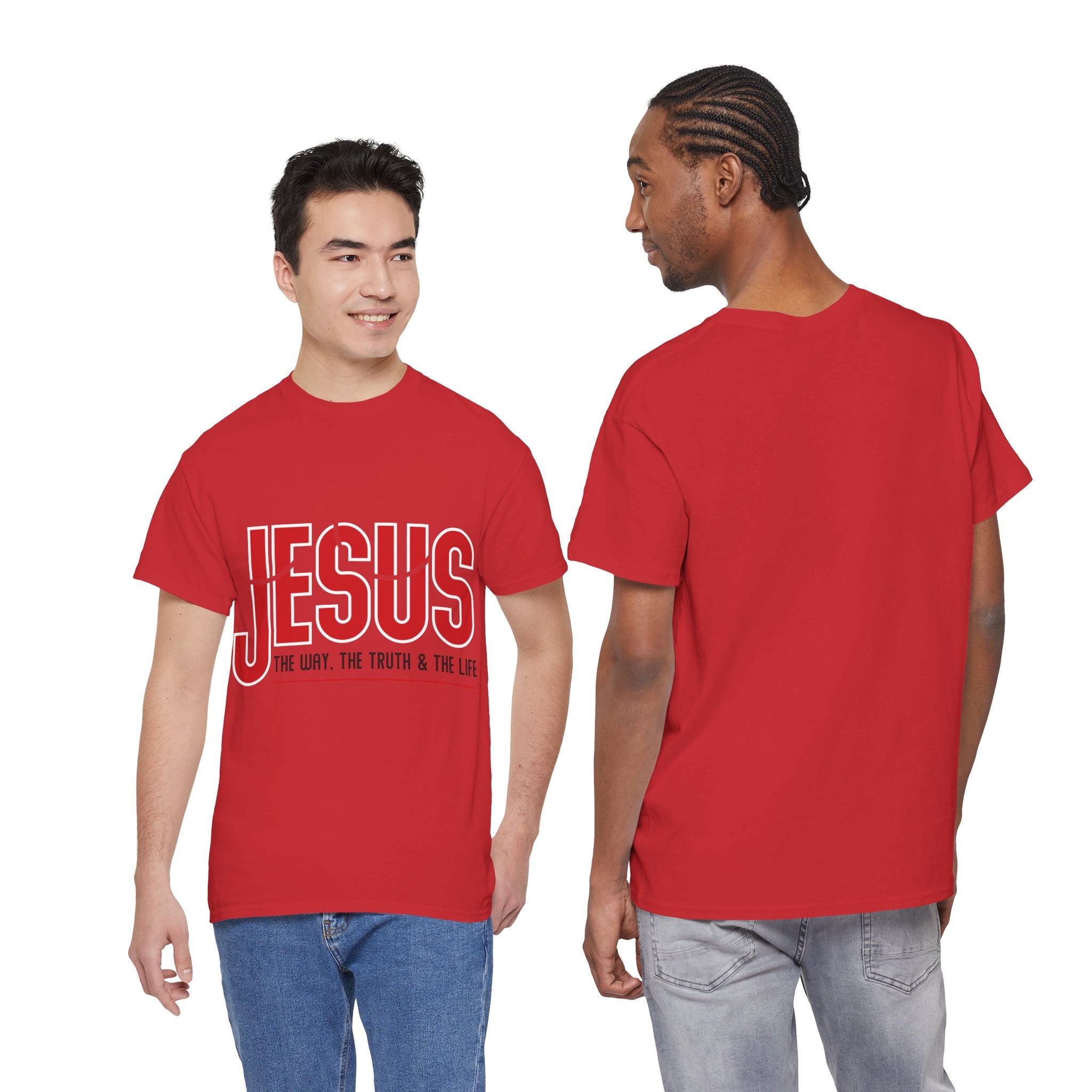 Jesus The Way The Truth & The Life T-Shirt — Bold Red Christian Unisex Cotton Tee
