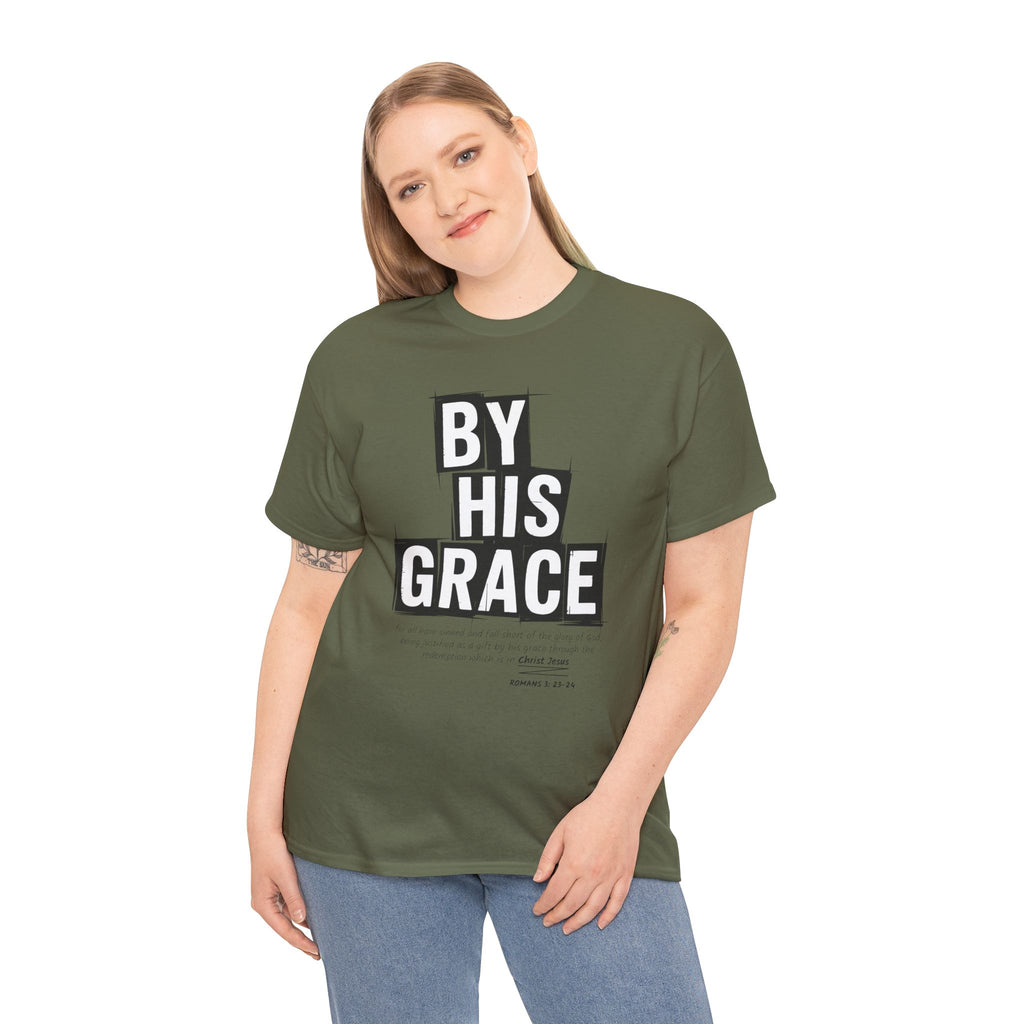 By His Grace tee — Minimalist Faith Christian Unisex Cotton T-Shirt
