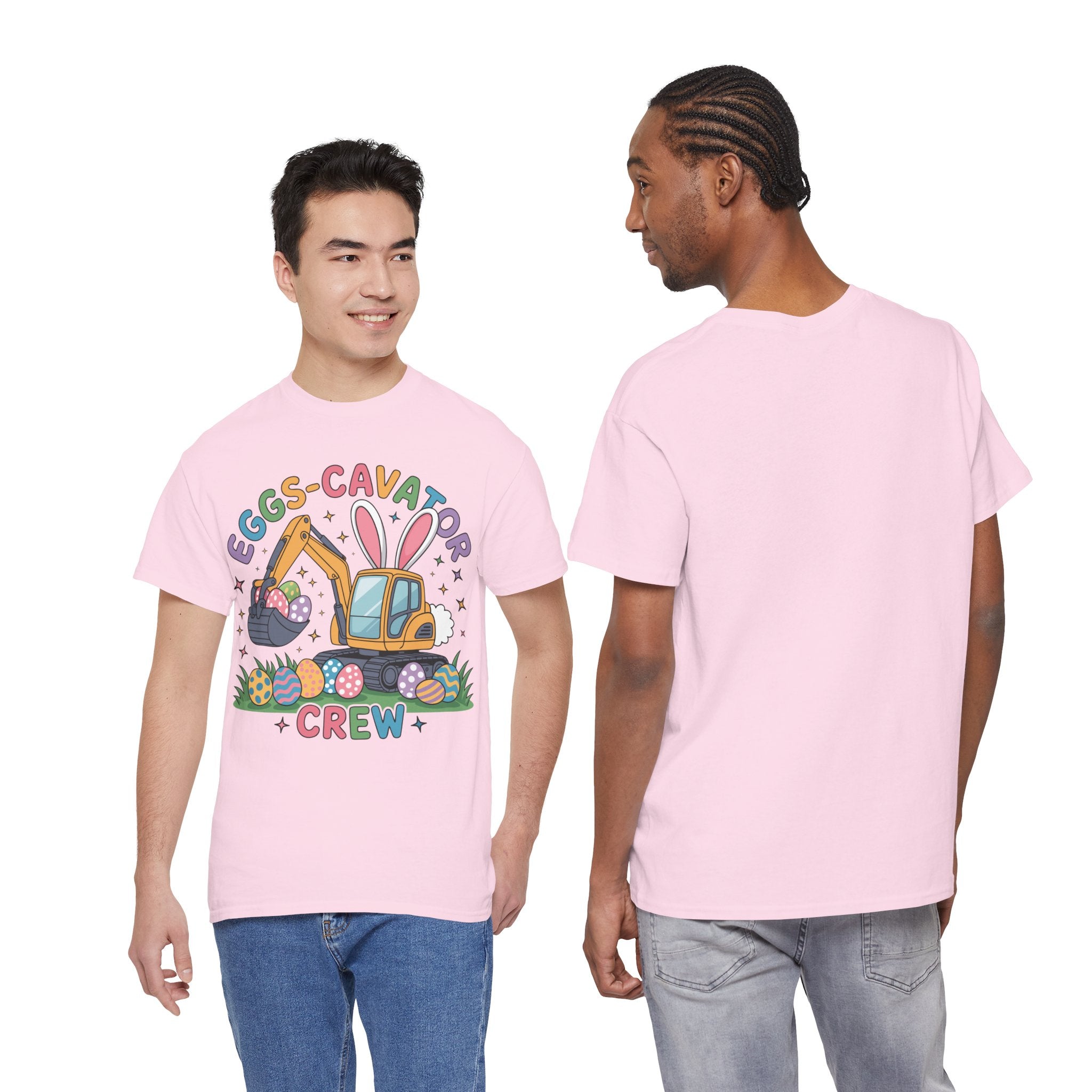 Easter 'Eggs-cavator Crew' Kids Tee — Excavator Bunny & Eggs Unisex Cotton Tee