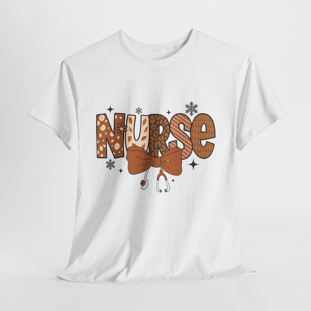 NURSE Fall Stethoscope Tee — Brown Autumn Nurse Unisex CottonT shirt