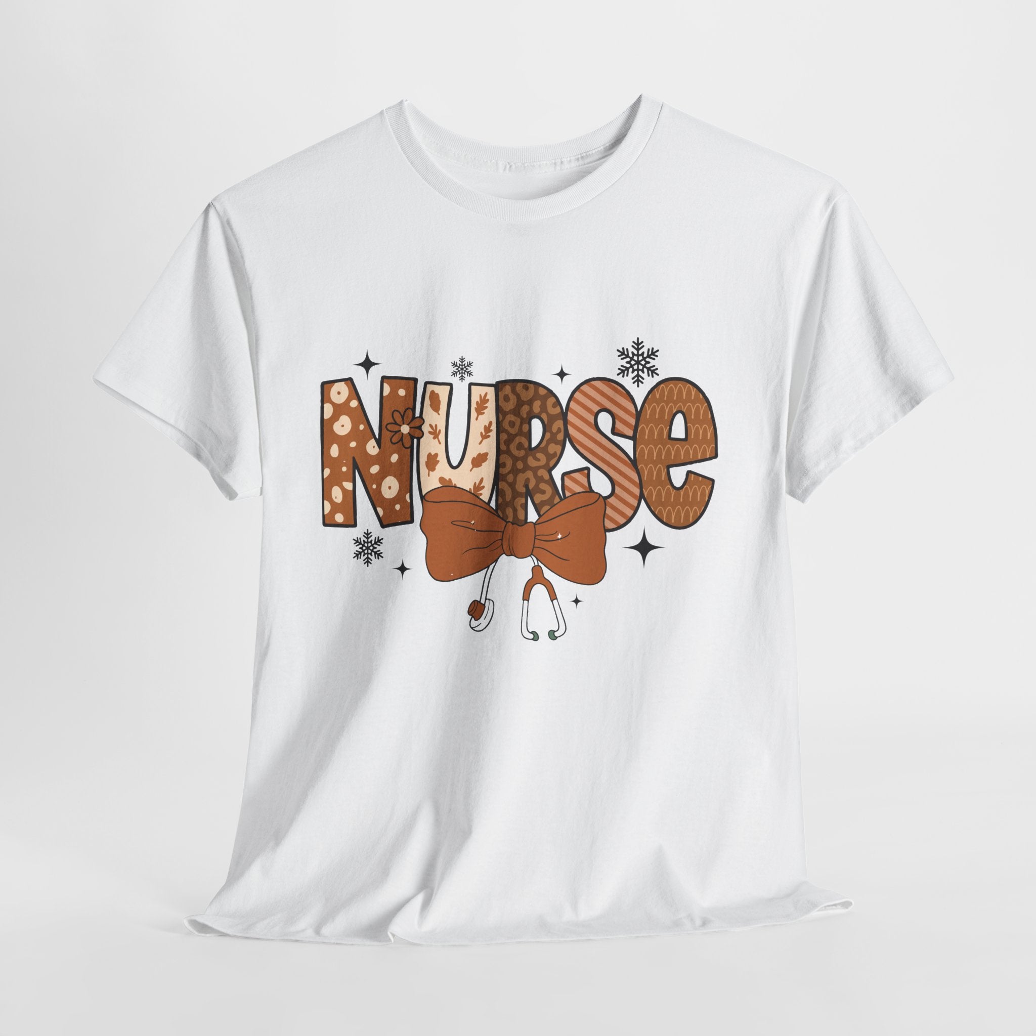 NURSE Fall Stethoscope Tee — Brown Autumn Nurse Unisex CottonT shirt