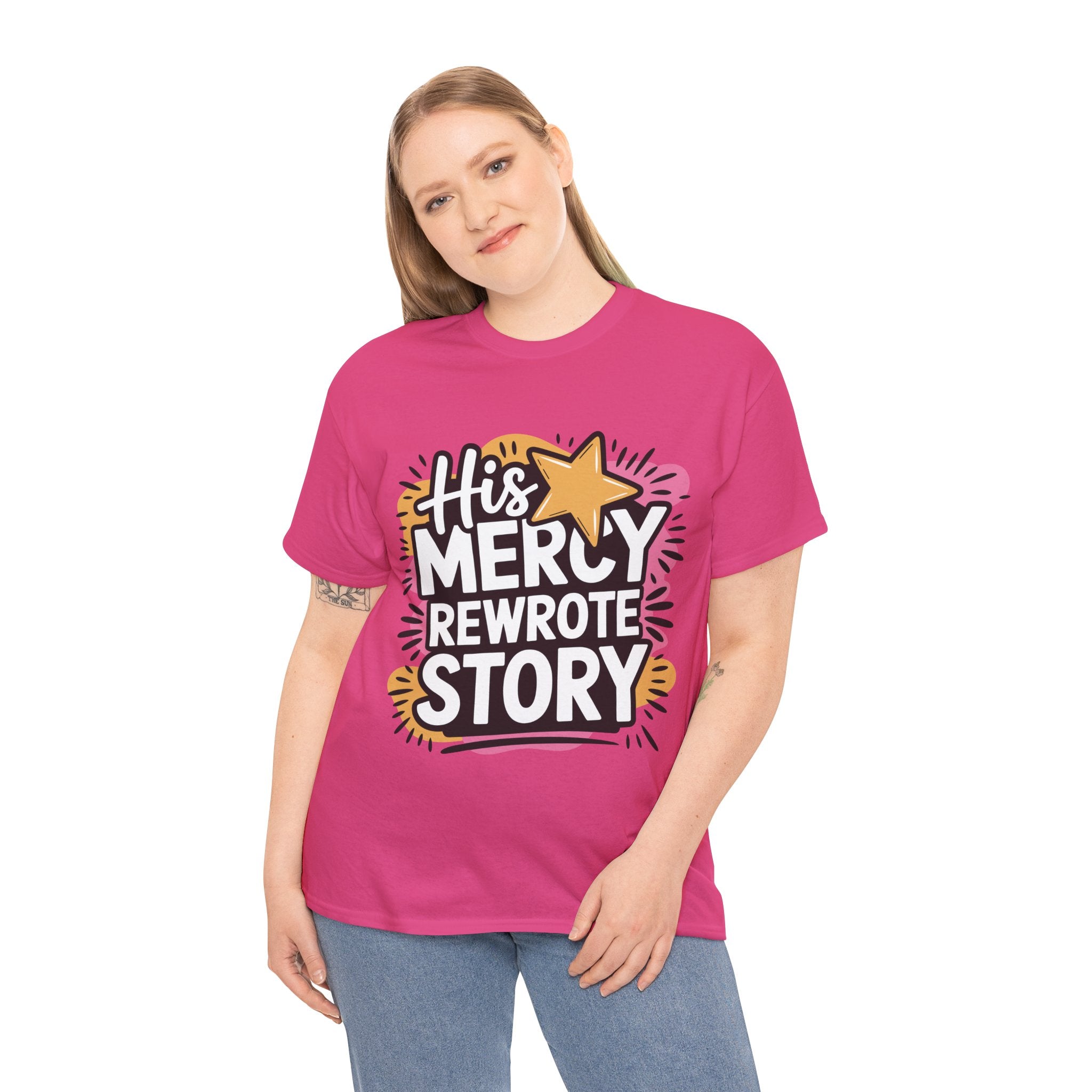 His Mercy Rewrote My Story Tee — Retro Christian Graphic T-Shirt