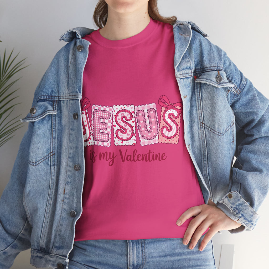 Jesus Is My Valentine T-Shirt — Pink Christian Valentine Unisex Cotton Tee