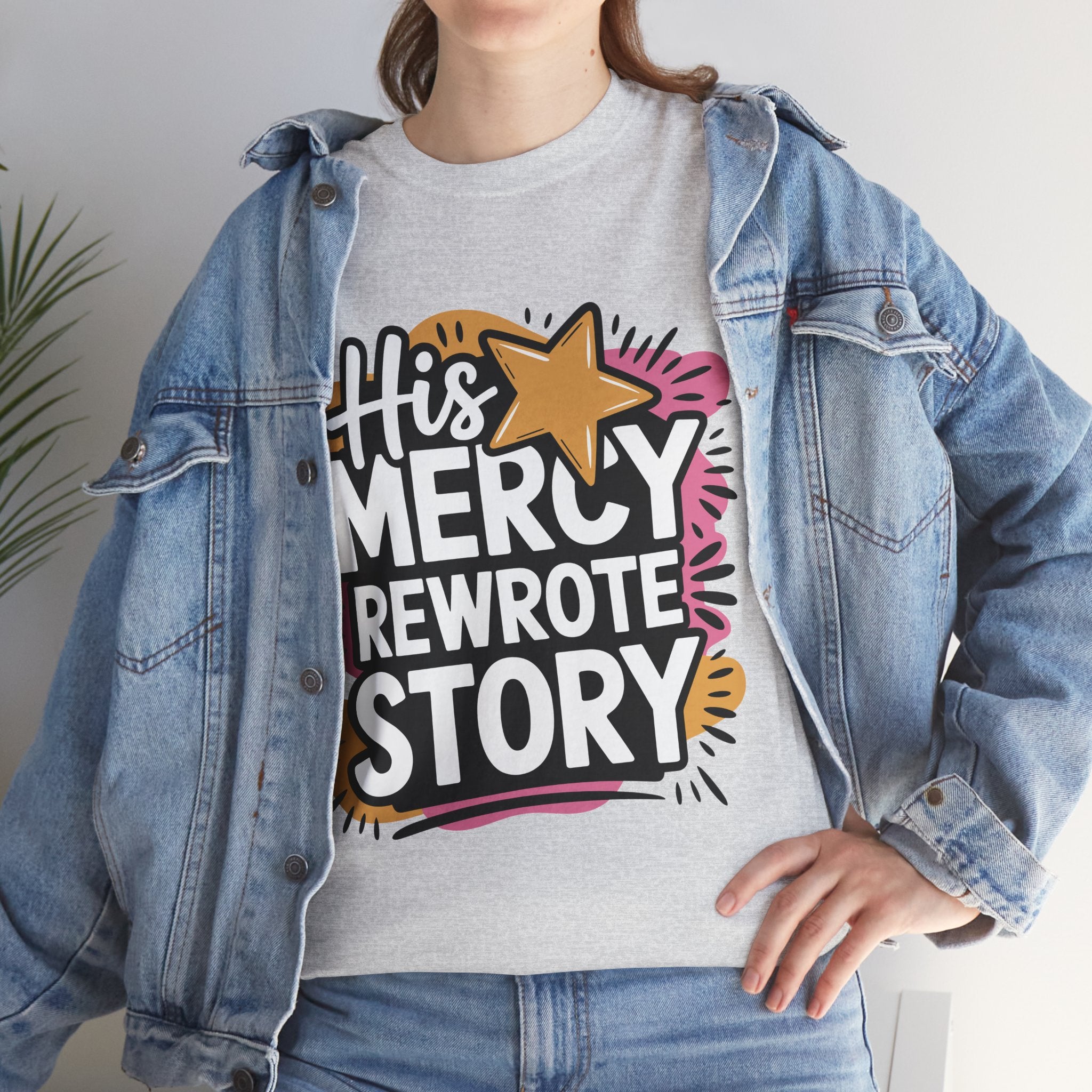 His Mercy Rewrote My Story Tee — Retro Christian Graphic T-Shirt