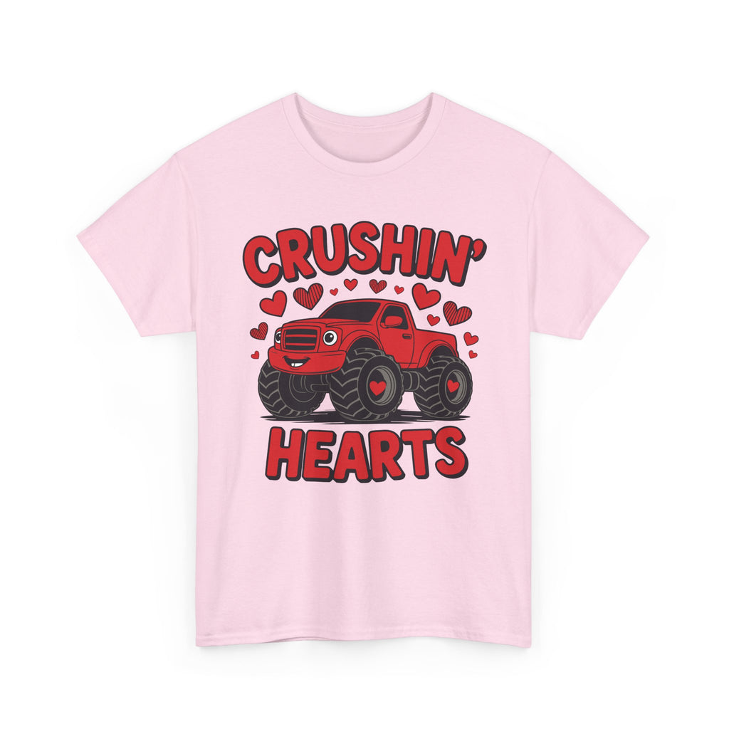 Crushin’ Hearts Valentine Monster Truck Unisex Cotton Tee