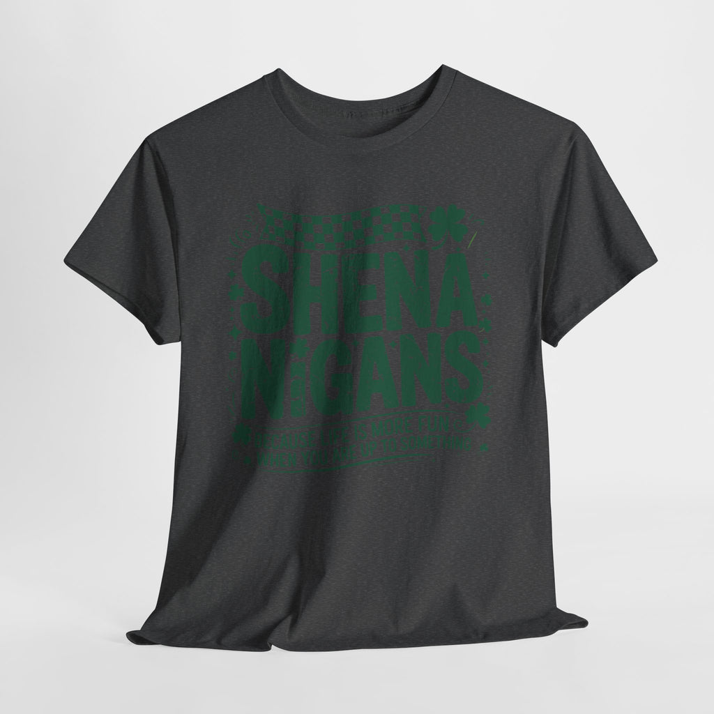 Shenanigans Clover Tee — Bright Green St. Patrick’s Day Shirt with Checkered Flag Unisex Cotton Tee