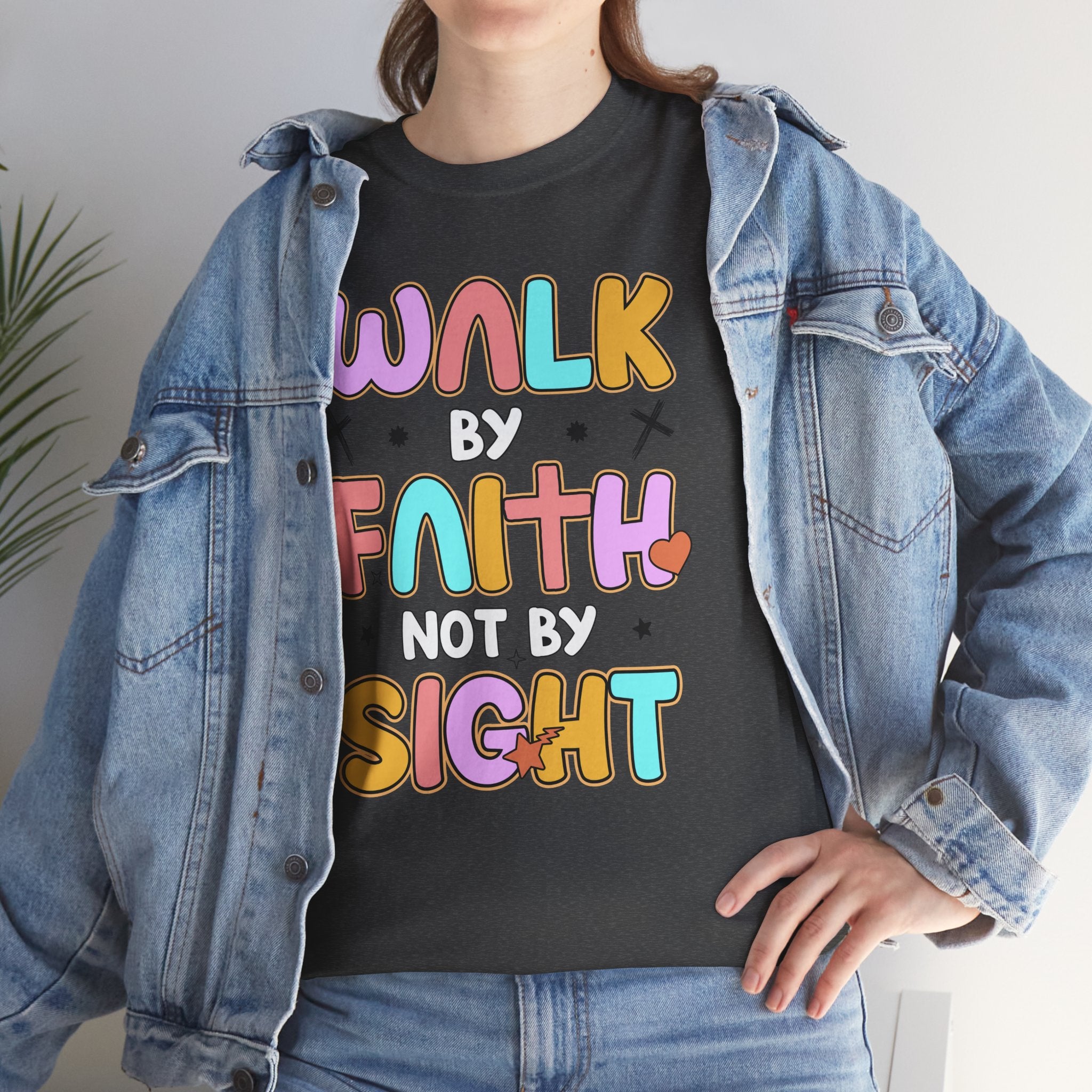 Walk by Faith Not by Sight T-Shirt — Pastel Christian Faith Unisex Cotton Tee