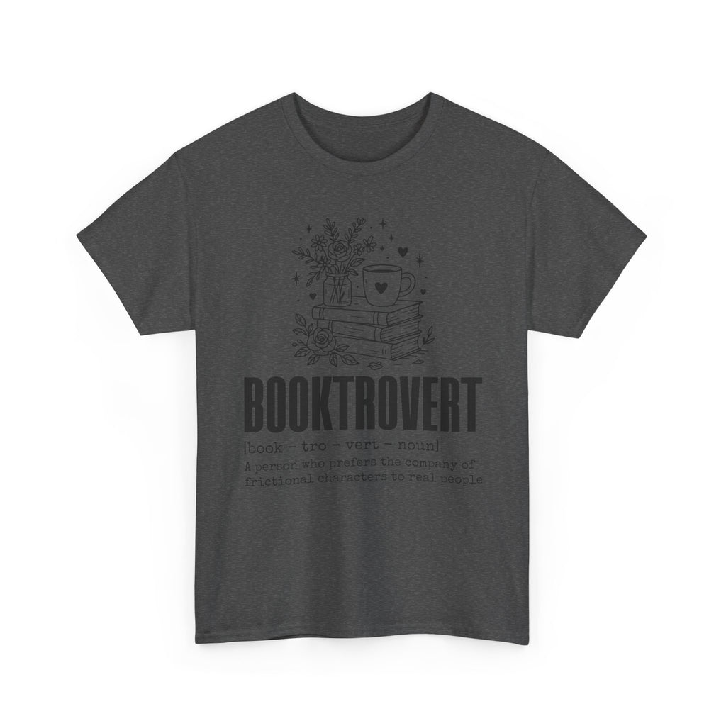 Booktrovert Graphic Tee — "Booktrovert" Definition, Books & Coffee Design Unisex Cotton Tee