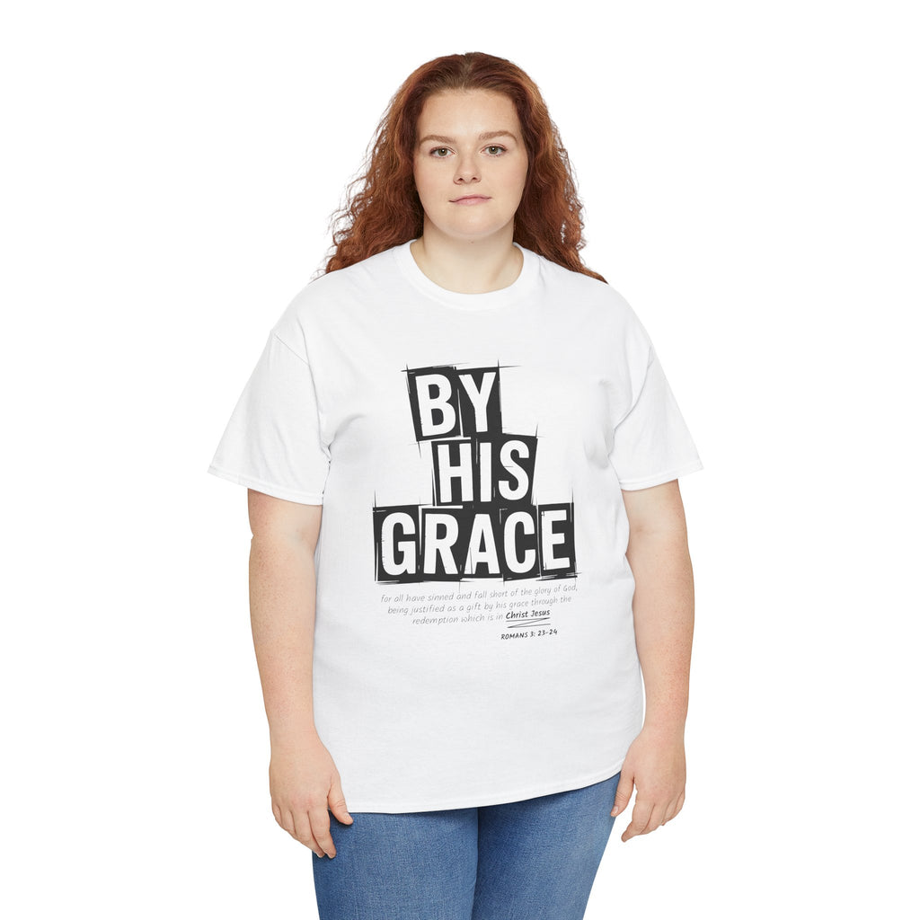 By His Grace tee — Minimalist Faith Christian Unisex Cotton T-Shirt