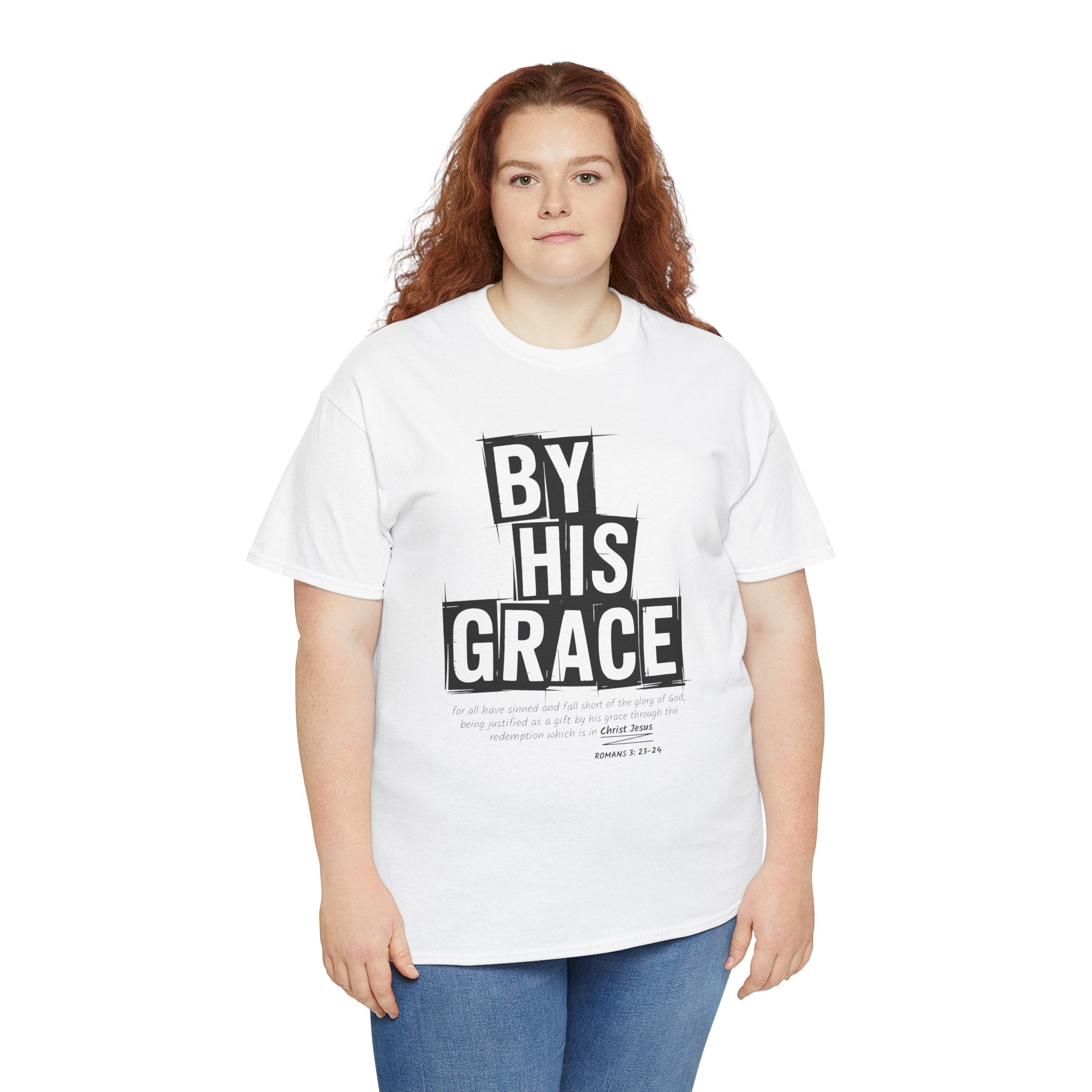 By His Grace tee — Minimalist Faith Christian Unisex Cotton T-Shirt