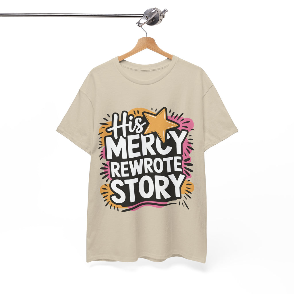 His Mercy Rewrote My Story Tee — Retro Christian Graphic T-Shirt