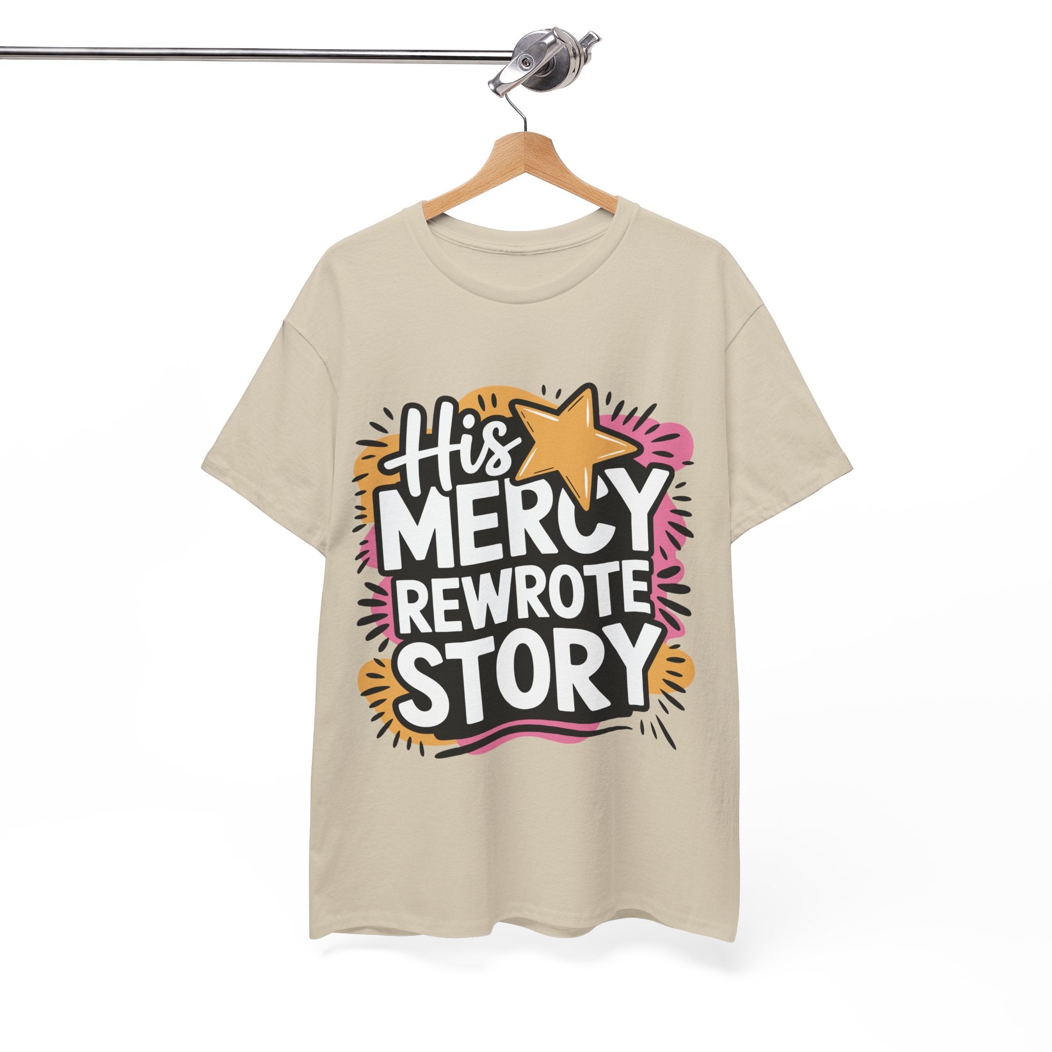His Mercy Rewrote My Story Tee — Retro Christian Graphic T-Shirt