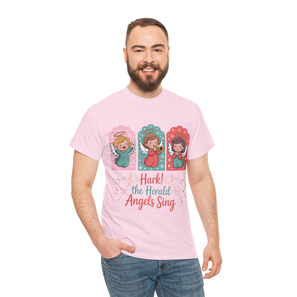 Hark! The Herald Angels Sing Tee — Three Singing Angels Christmas Unisex Cotton T-Shirt