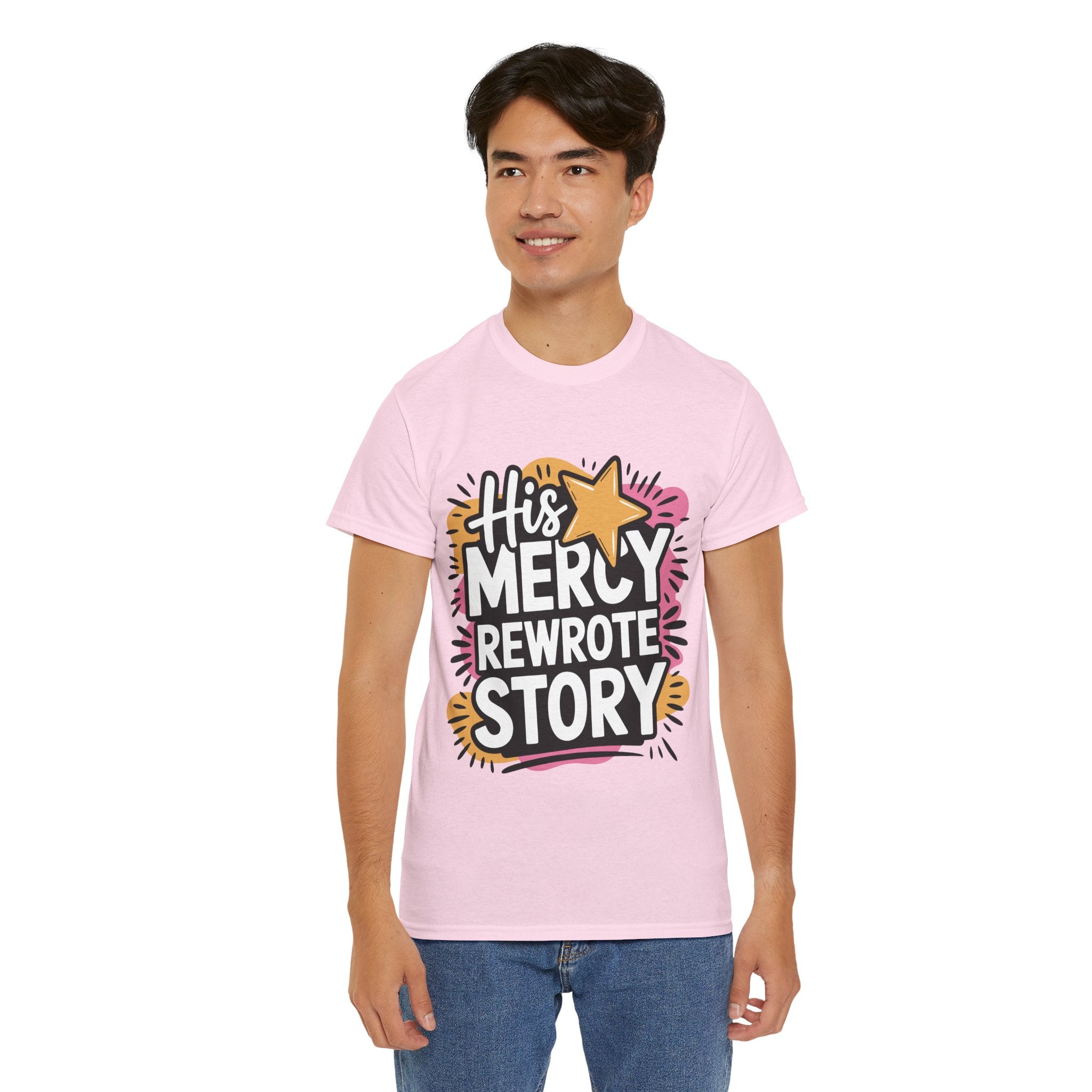His Mercy Rewrote My Story Tee — Retro Christian Graphic T-Shirt