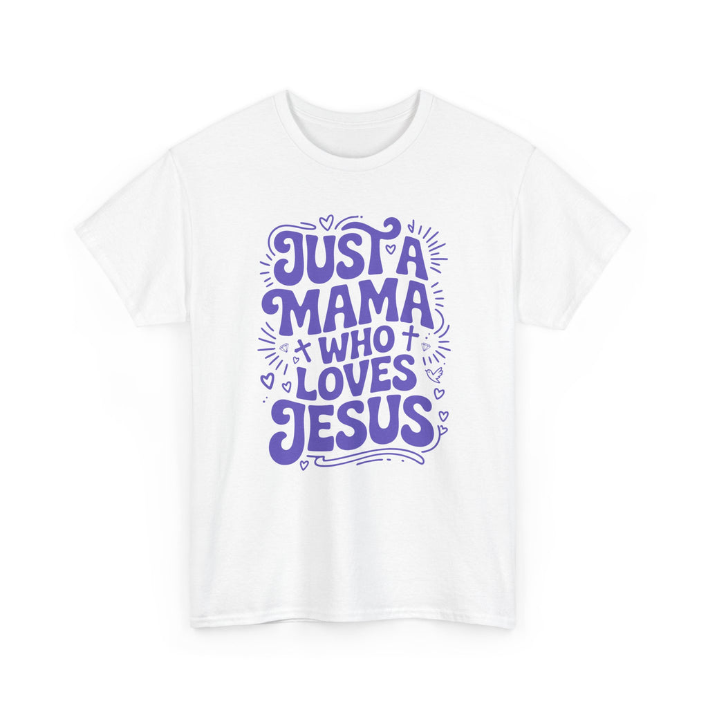 Mama Who Loves Jesus T-Shirt — Bright Green Bubbly Faith Unisex Cotton Tee