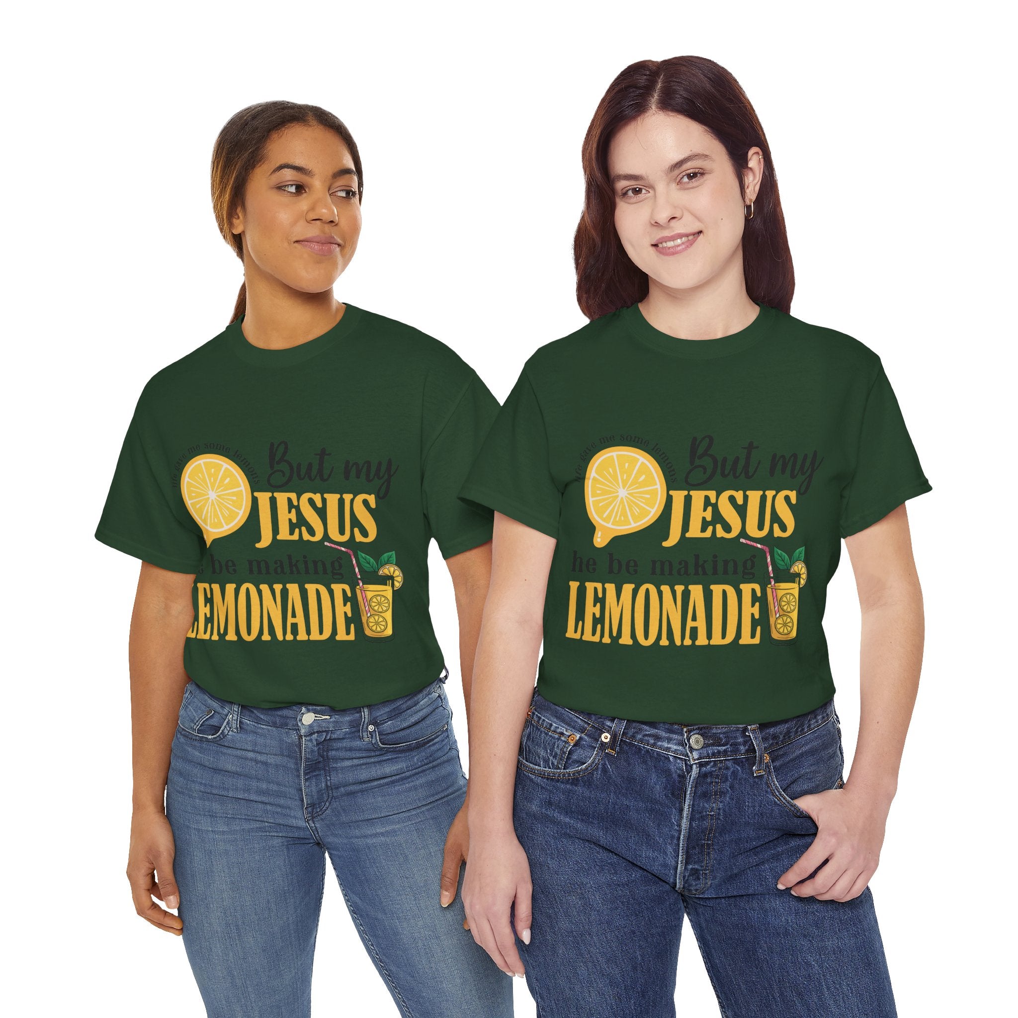 Jesus Lemonade Tee — Lemon Slice & Glass Graphic Christian Unisex Cotton T-Shirt