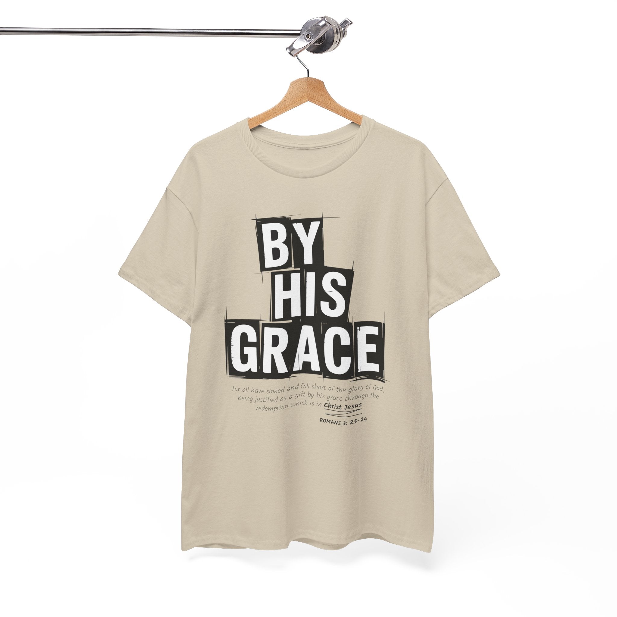 By His Grace tee — Minimalist Faith Christian Unisex Cotton T-Shirt