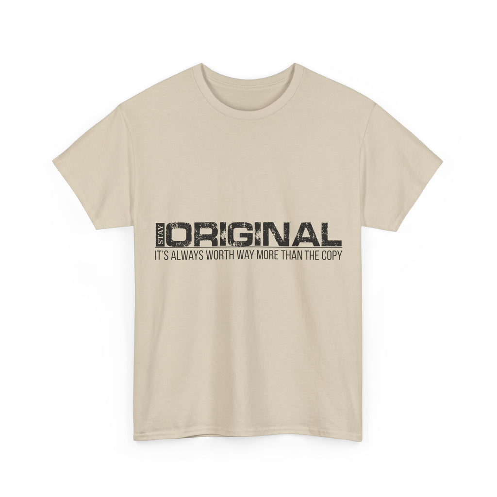 STAY SILENT Minimalist Tee — Vertical Text Black Unisex Cotton Tee