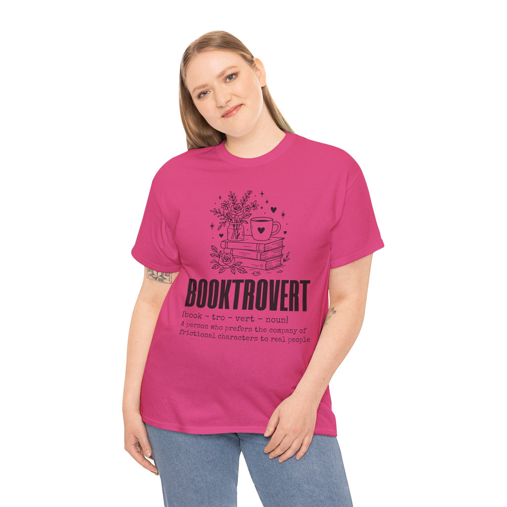 Booktrovert Graphic Tee — "Booktrovert" Definition, Books & Coffee Design Unisex Cotton Tee