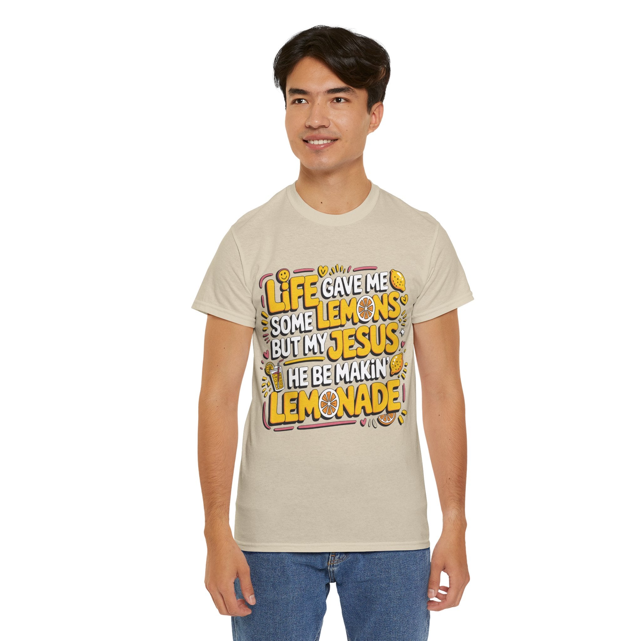 Christian Lemonade T-Shirt — “Life gave me some lemons but my Jesus he be makin’ lemonade”Unisex Cotton Tee