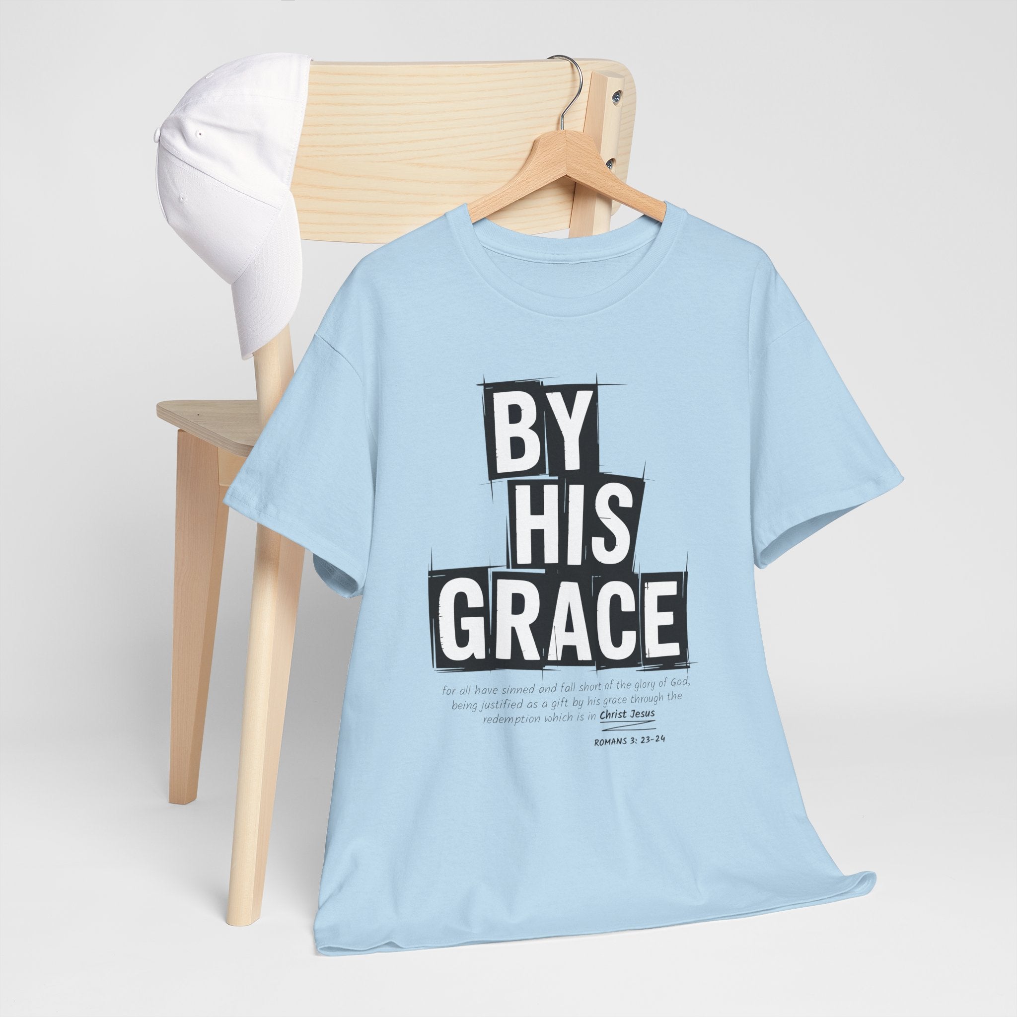 By His Grace tee — Minimalist Faith Christian Unisex Cotton T-Shirt