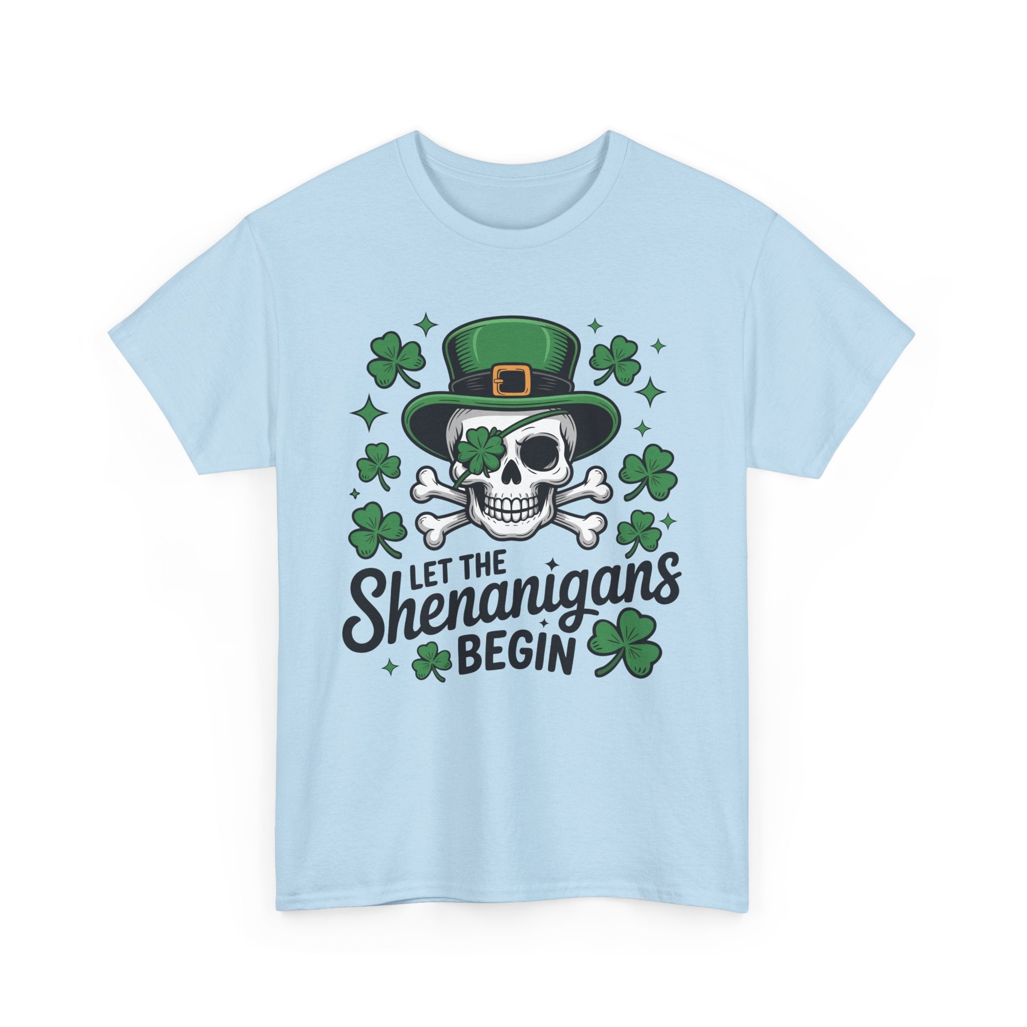 Let the Shenanigans Begin — Leprechaun Skull Unisex Cotton T-Shirt