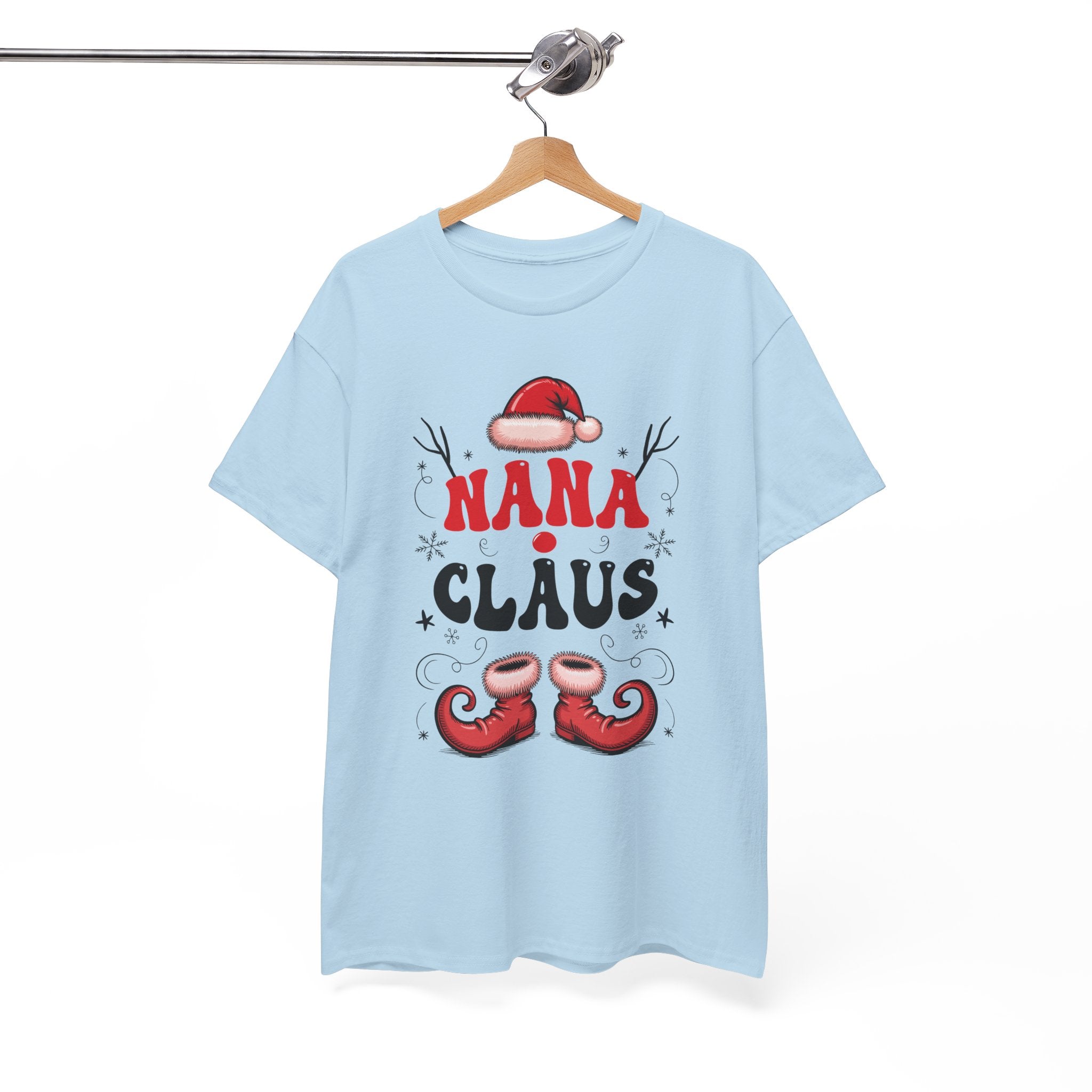 Nana Christmas T-Shirt — Santa Hat & Elf Boots Holiday Unisex Cotton Tee