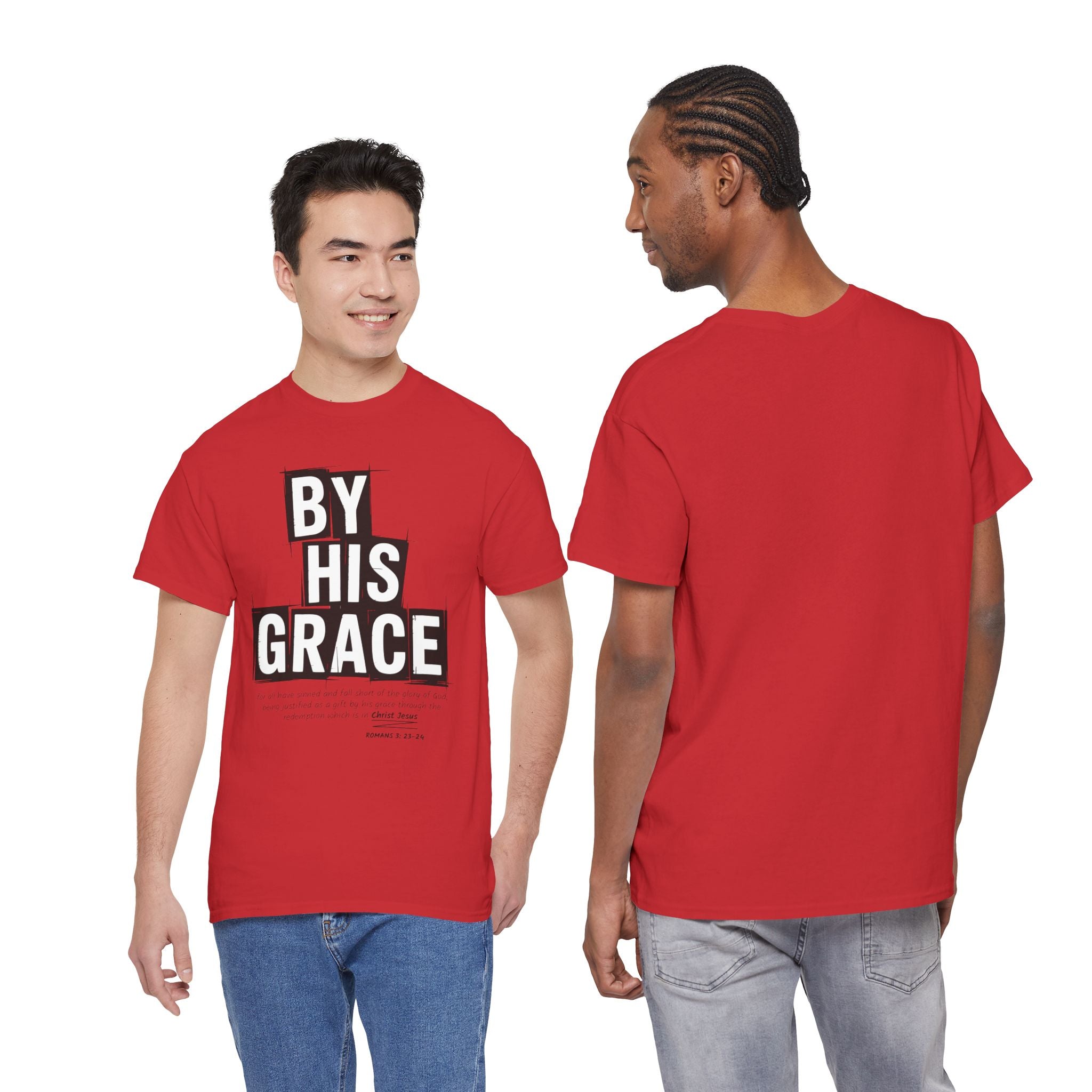 By His Grace tee — Minimalist Faith Christian Unisex Cotton T-Shirt