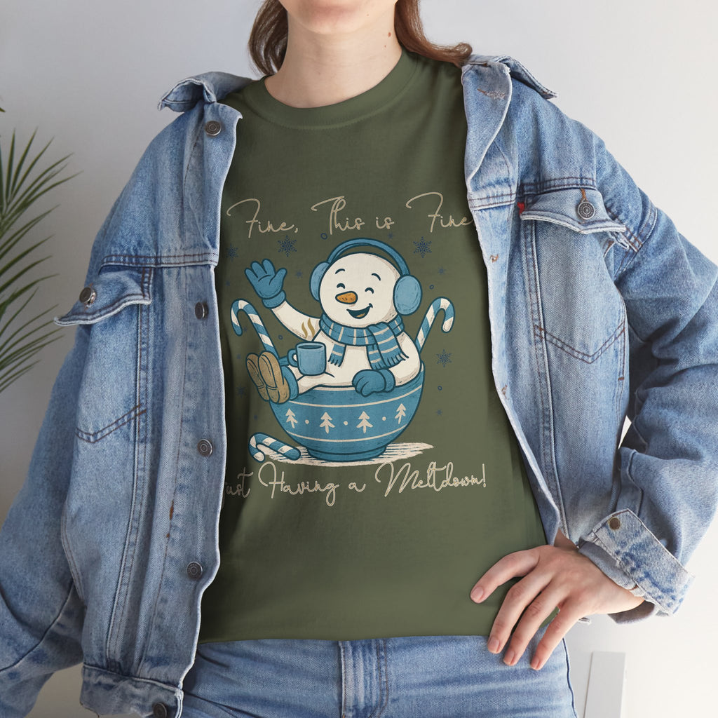 Snowman Hot Cocoa Unisex Cotton Tee