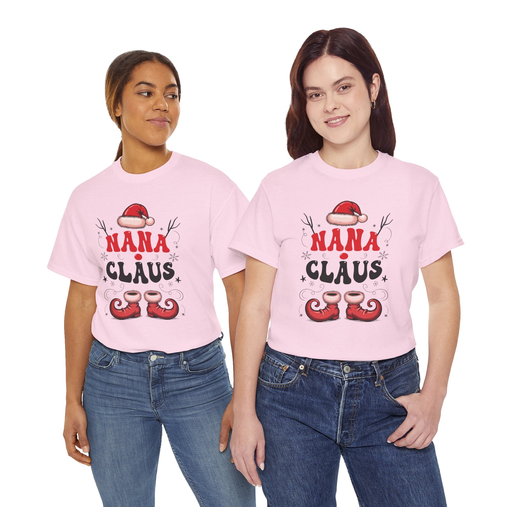 Nana Christmas T-Shirt — Santa Hat & Elf Boots Holiday Unisex Cotton Tee