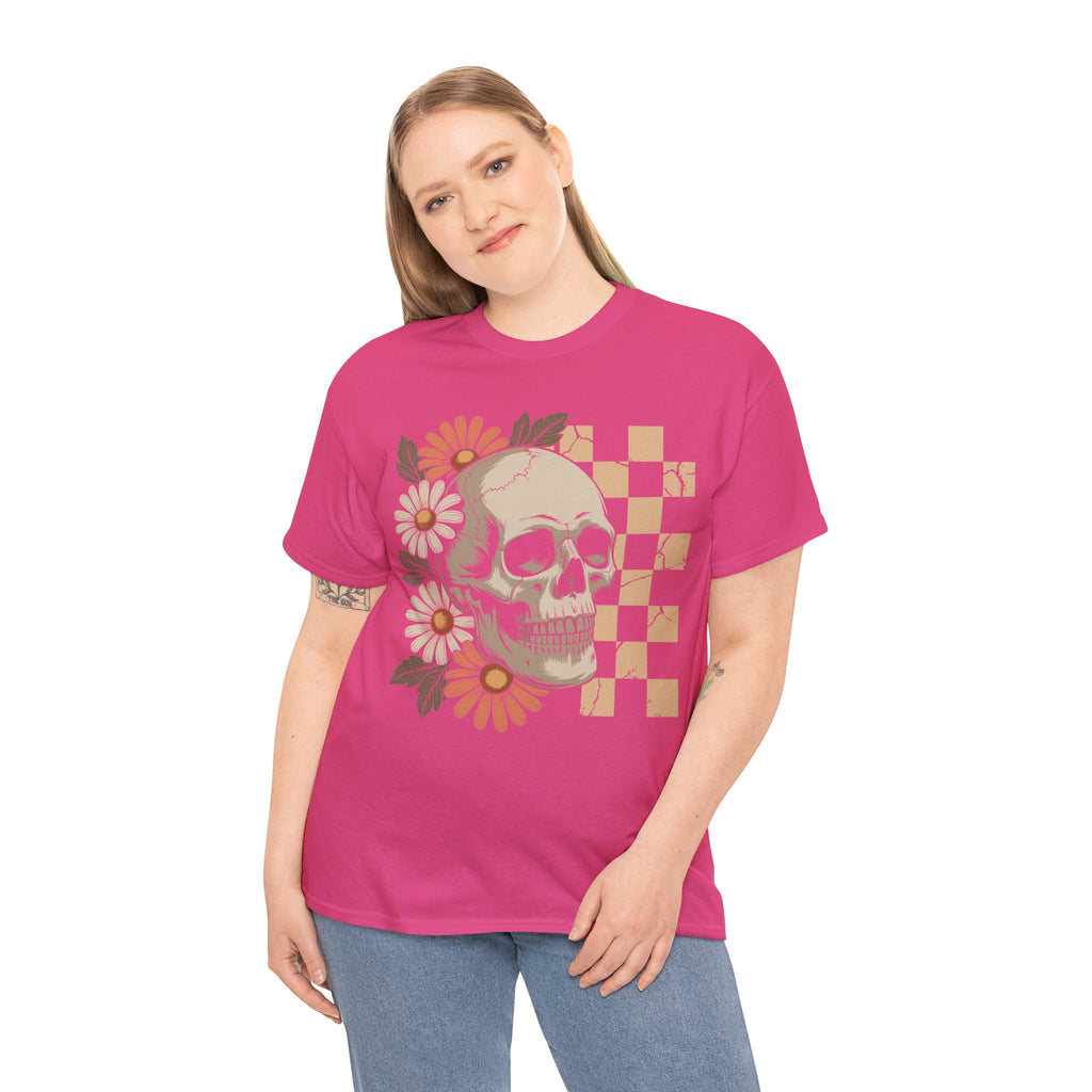 Skull Daisy Unisex Cotton Tshirt