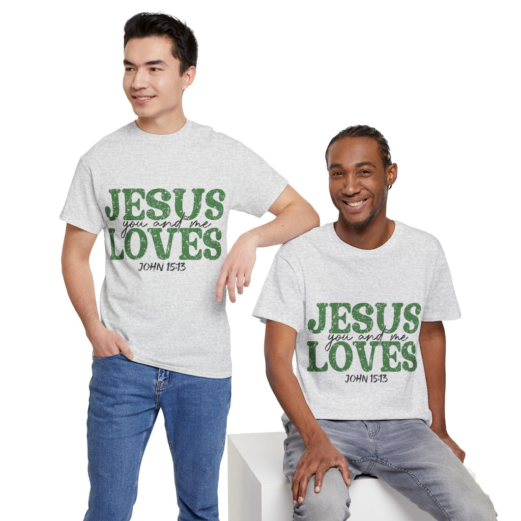 Jesus Loves Vintage Tee — Green Retro Christian Unisex Cotton T-Shirt