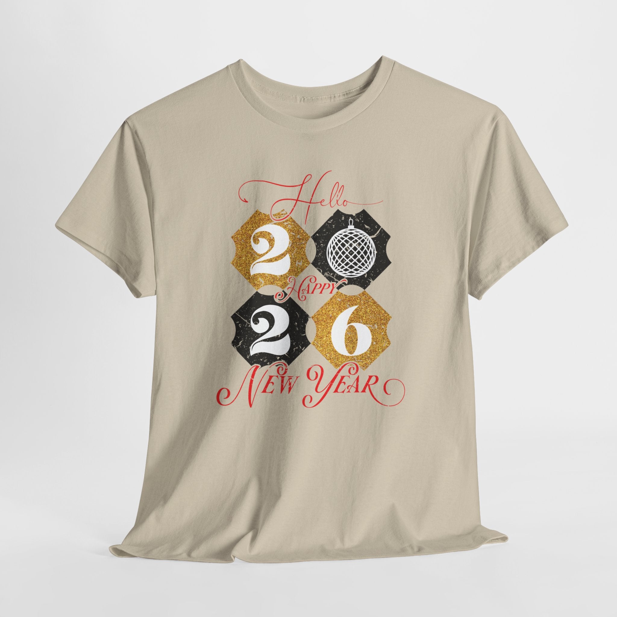 2026 Happy New Year Pink Varsity Tee — Fireworks Party Graphic.Unisex Cotton Tee