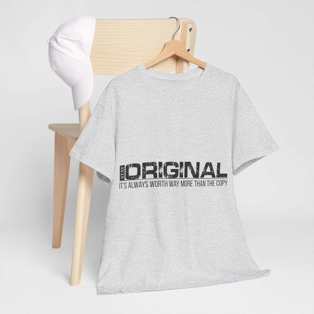 STAY SILENT Minimalist Tee — Vertical Text Black Unisex Cotton Tee