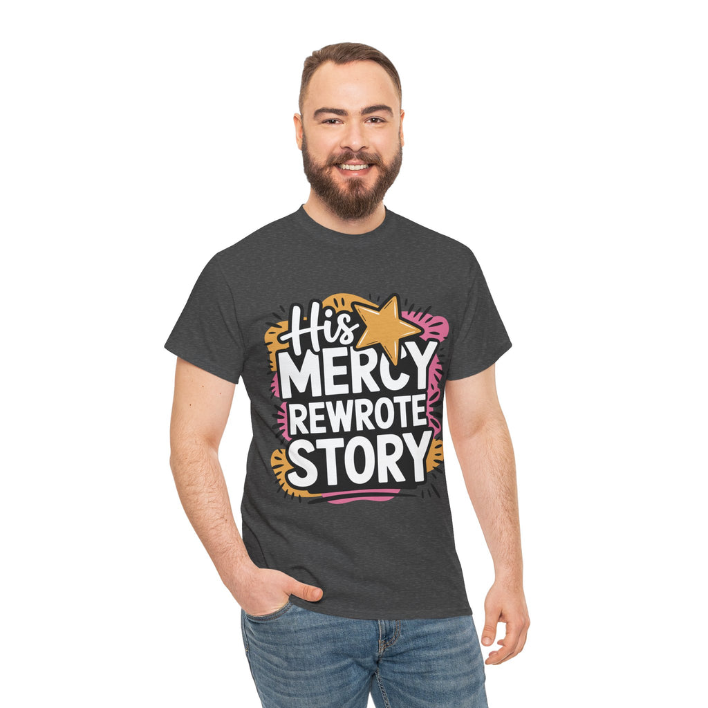 His Mercy Rewrote My Story Tee — Retro Christian Graphic T-Shirt