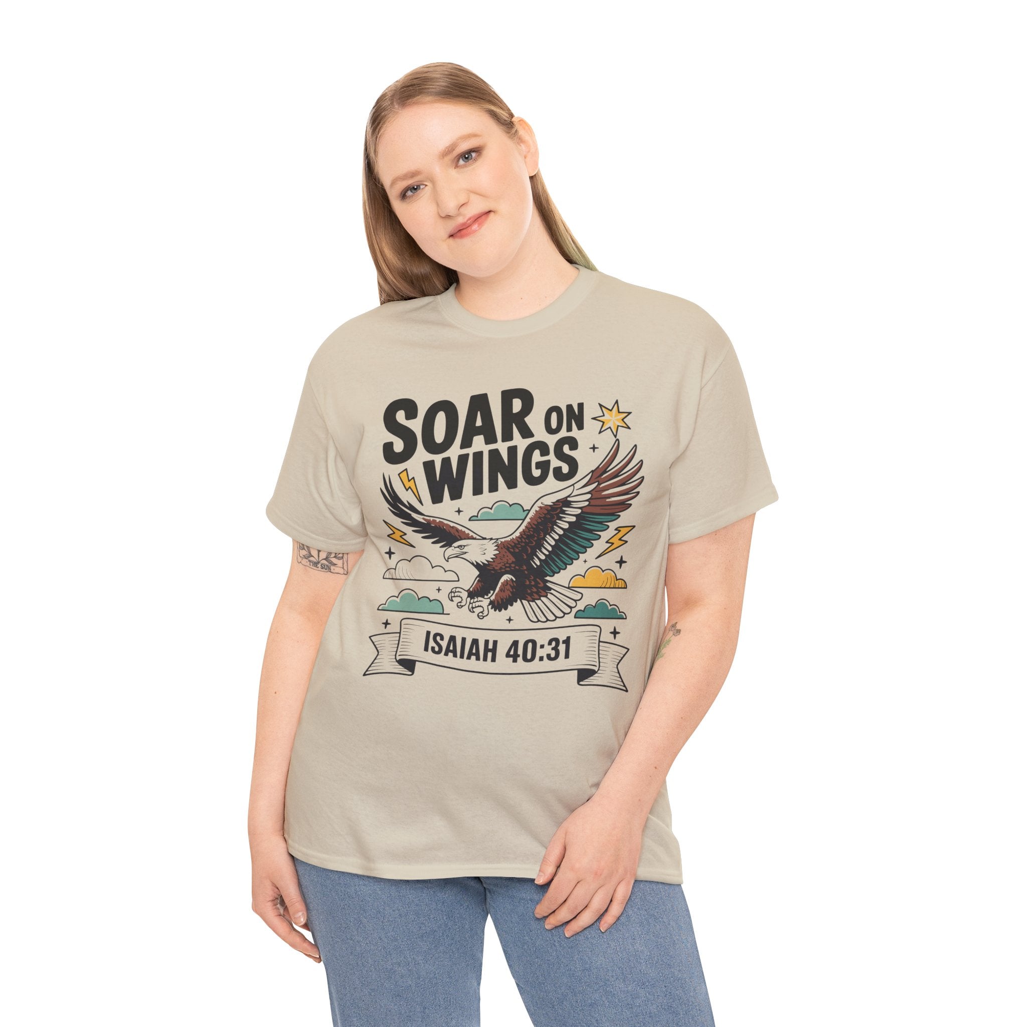 Isaiah 40:31 "Soar on Wings" Eagle Unisex Cotton T-Shirt