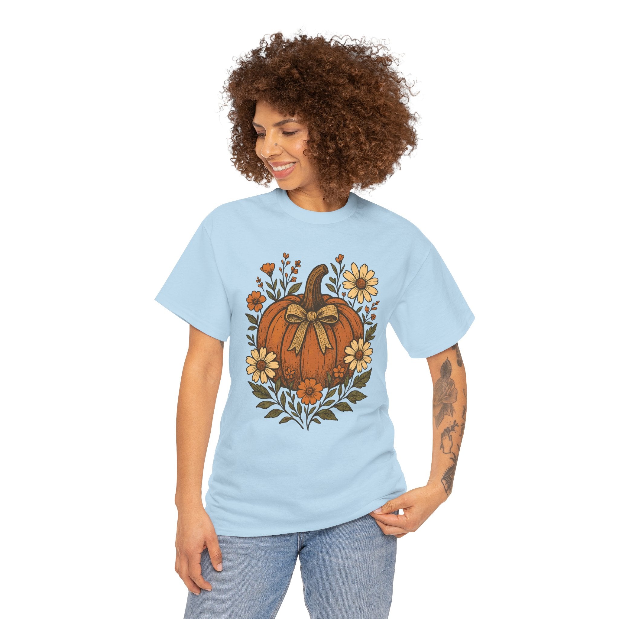 Pumpkin Daisy Unisex Cotton Tee